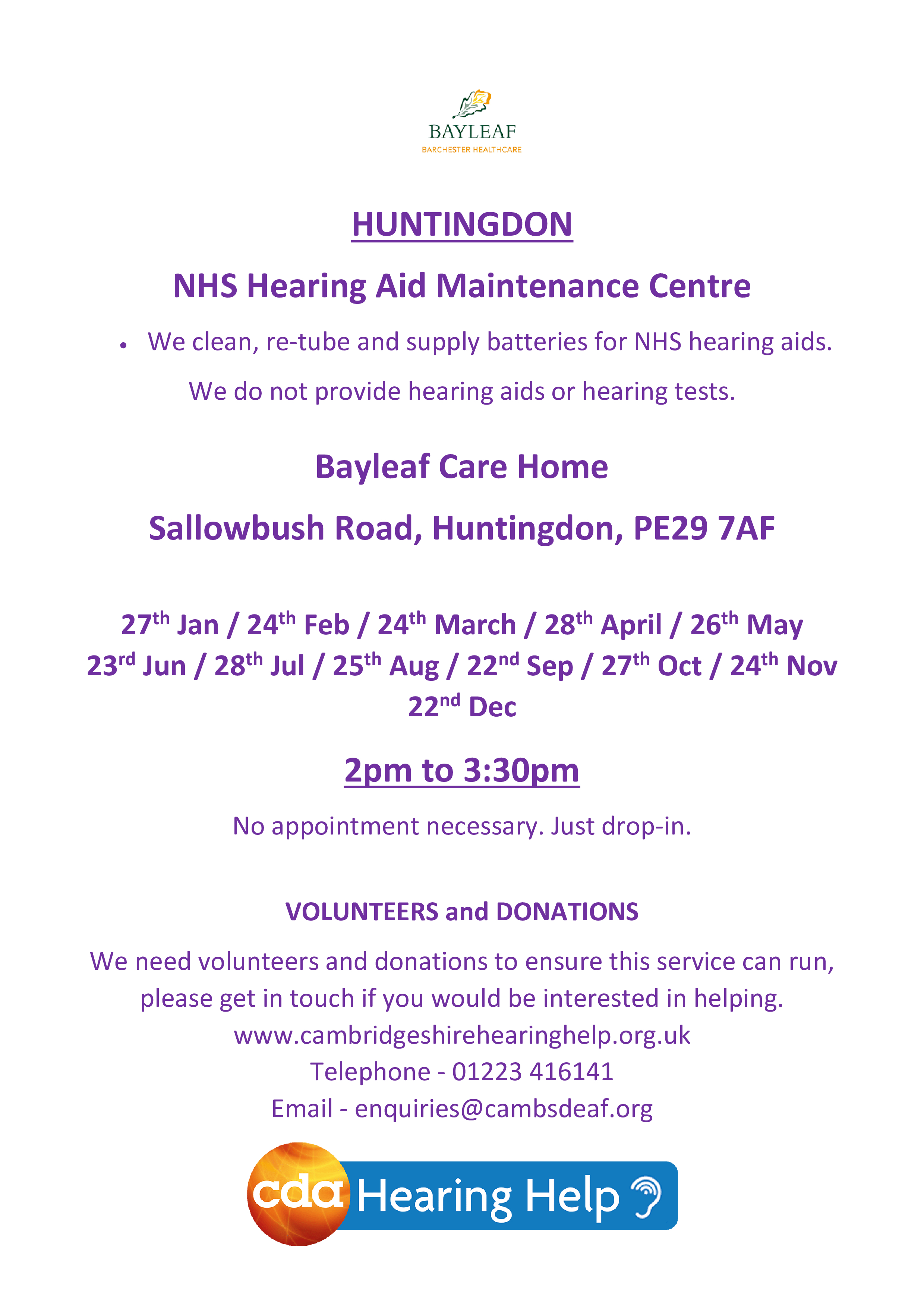 Hearing Aid Maintenance Clinic