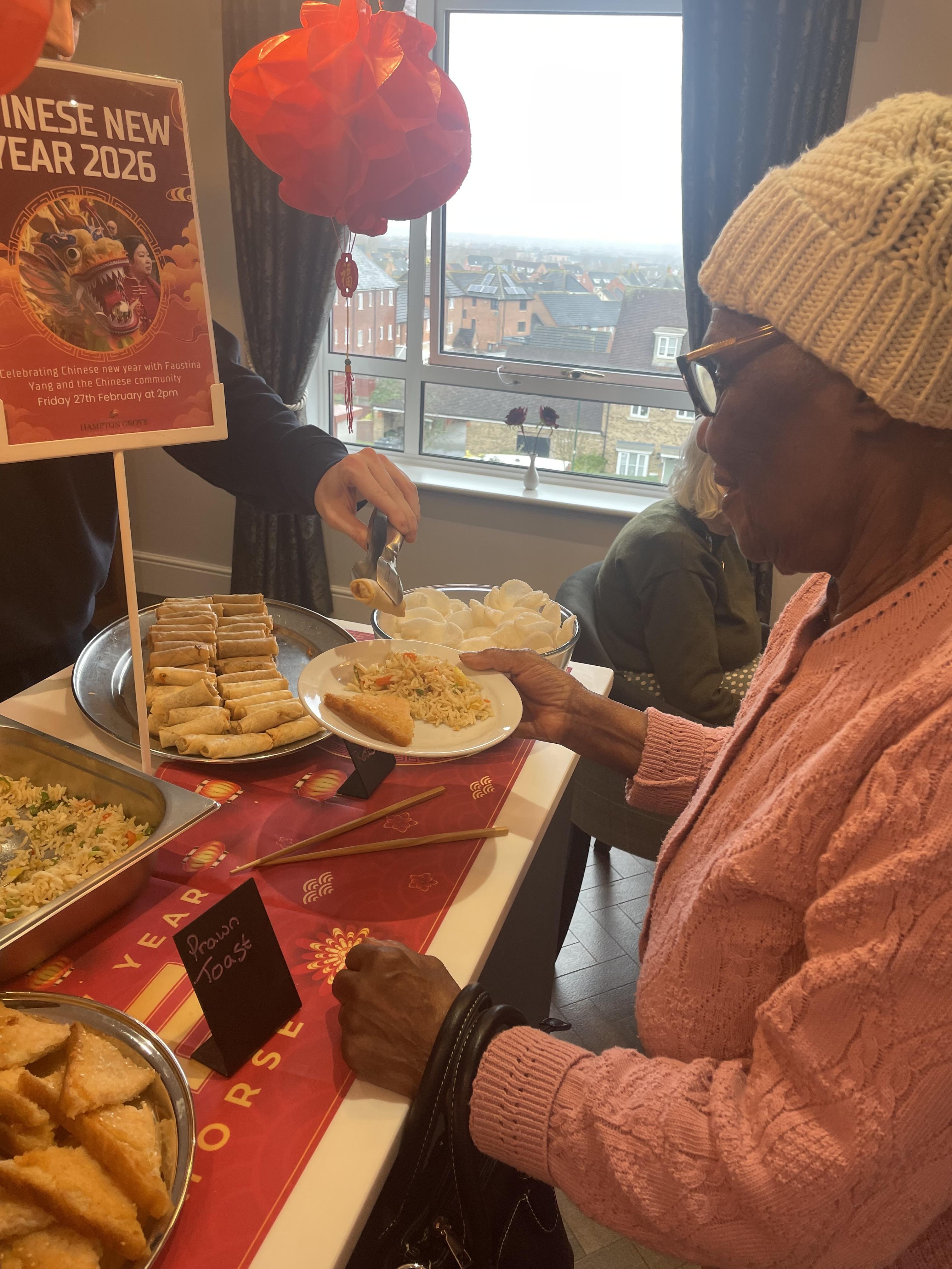 Residents enjoyed the Chinese buffet