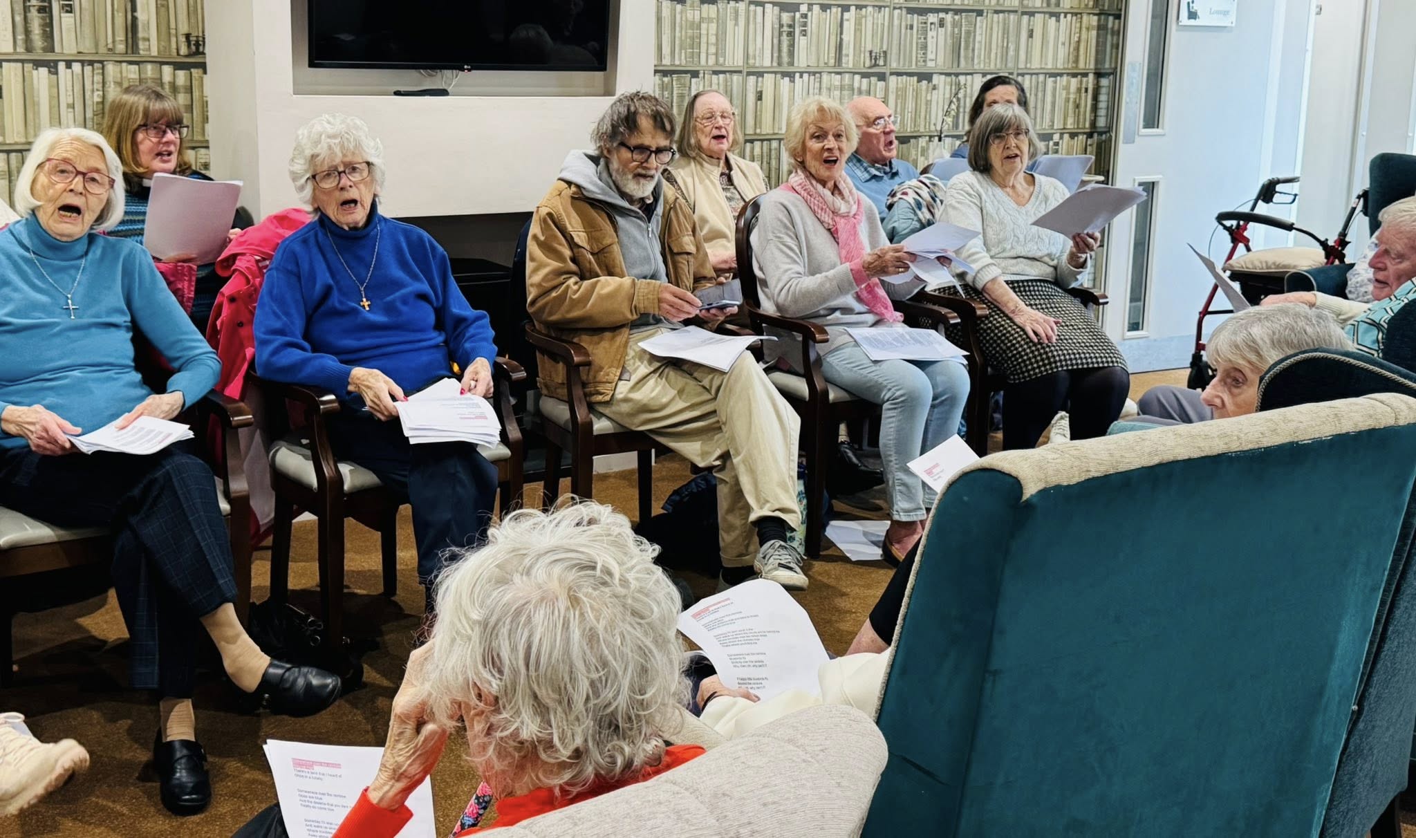 A group of joyful seated singers