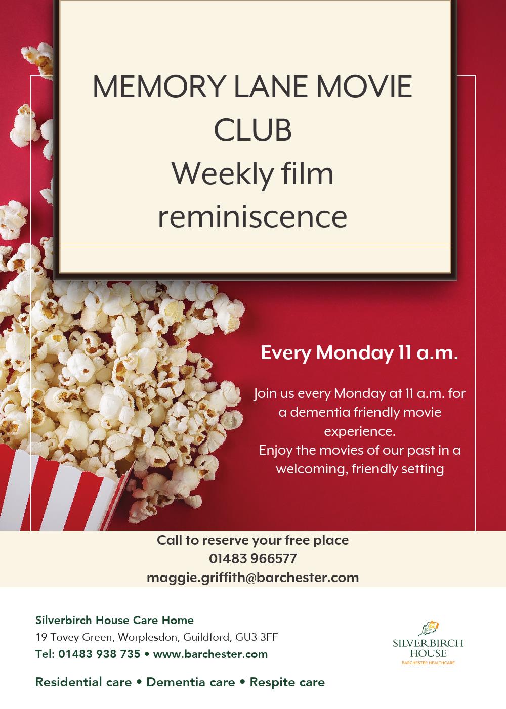 Memory Lane Weekly Movie Club