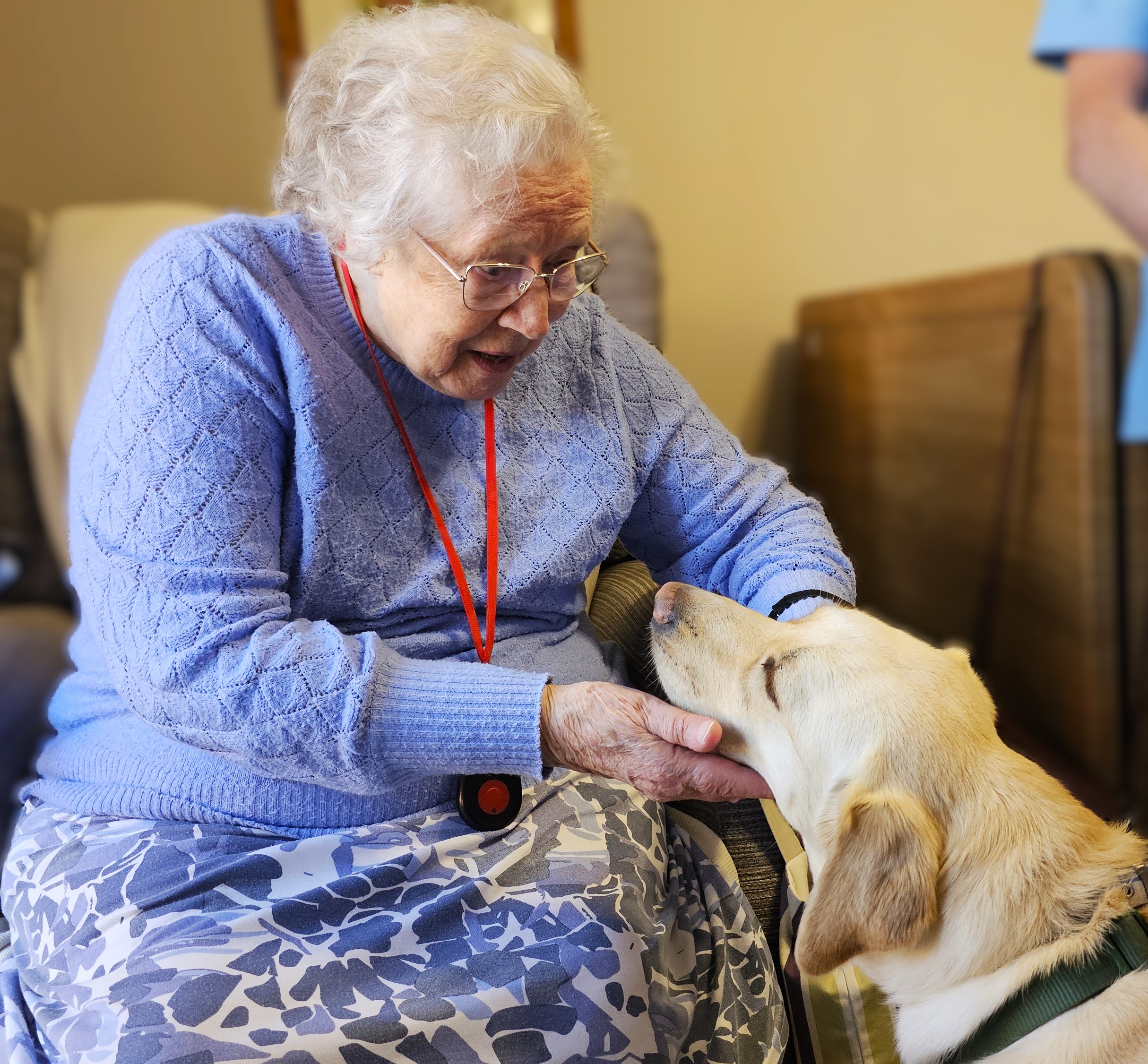 Resident with Guide Dog 