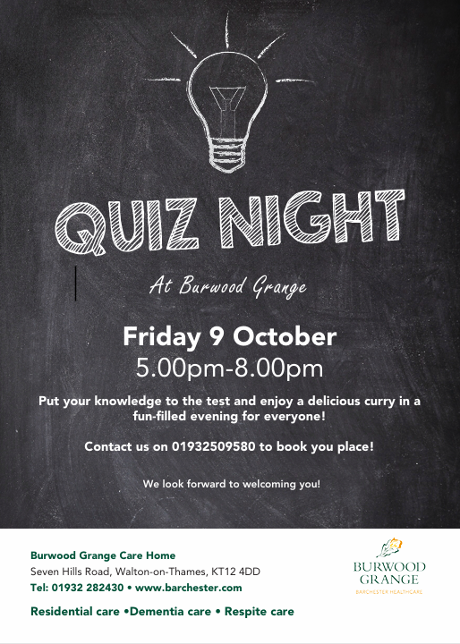 Quiz and Curry Night - 9 October 2026