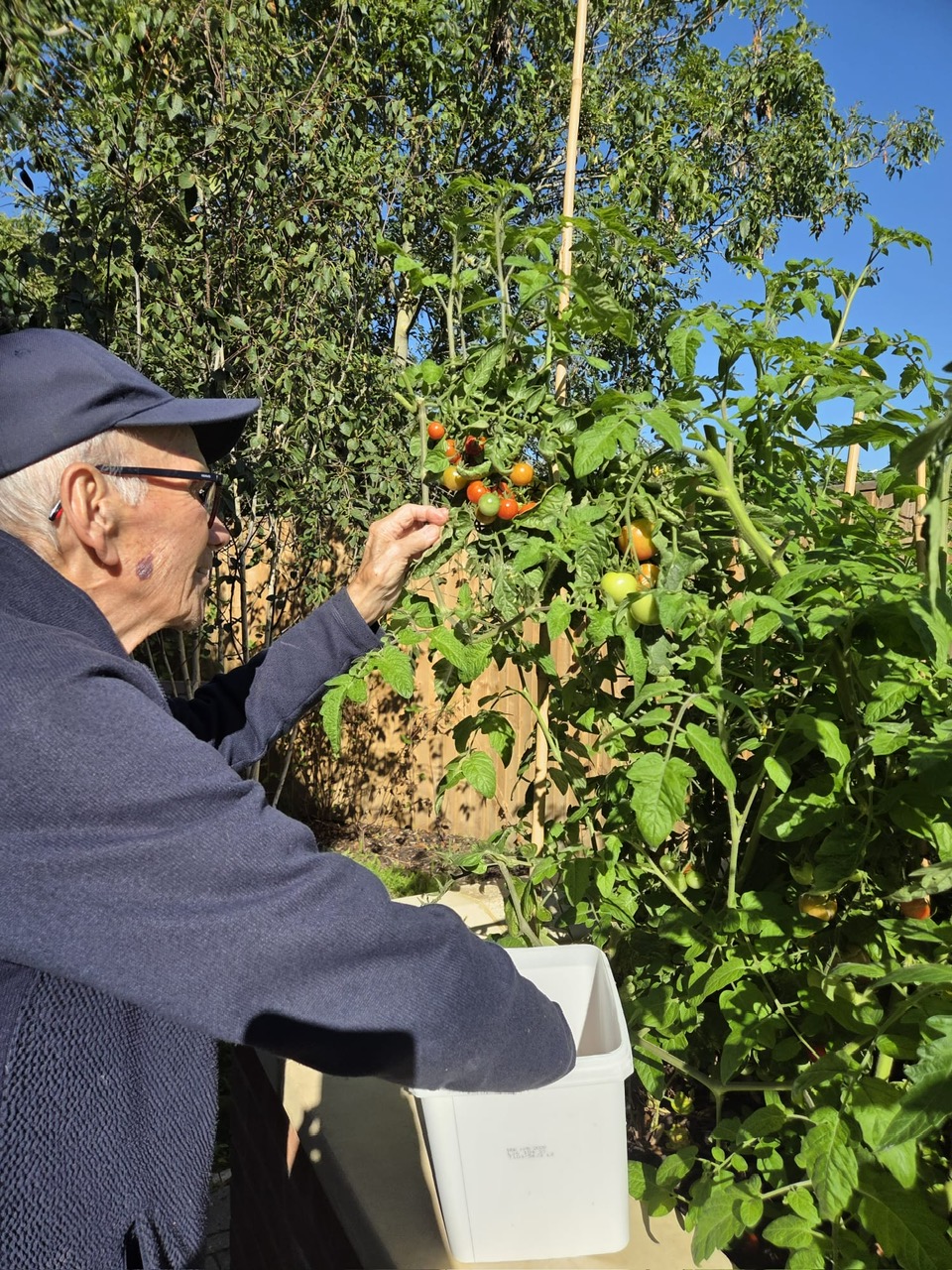 Bryan and his home-grown tomatoes!!