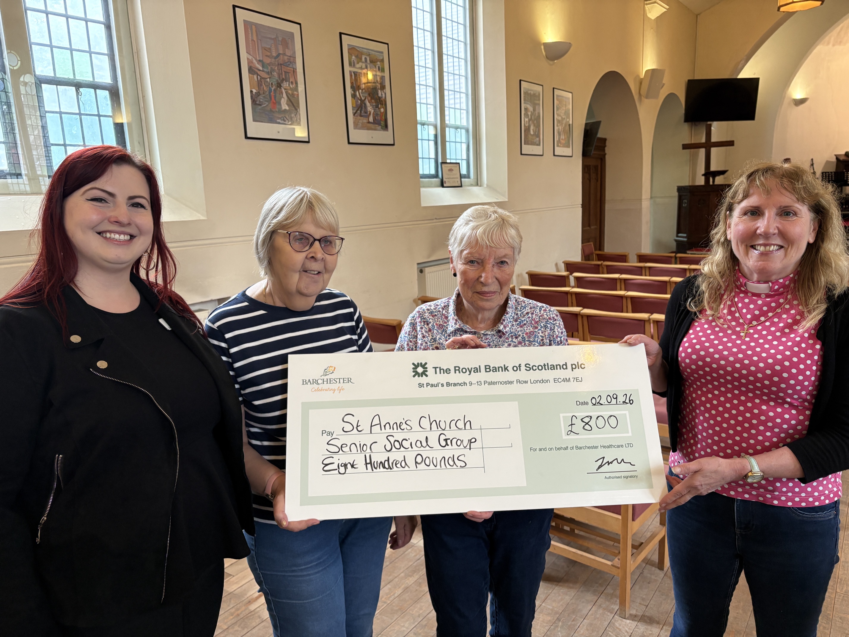 Cheque Presentation to St Ann’s Church, Coventry 