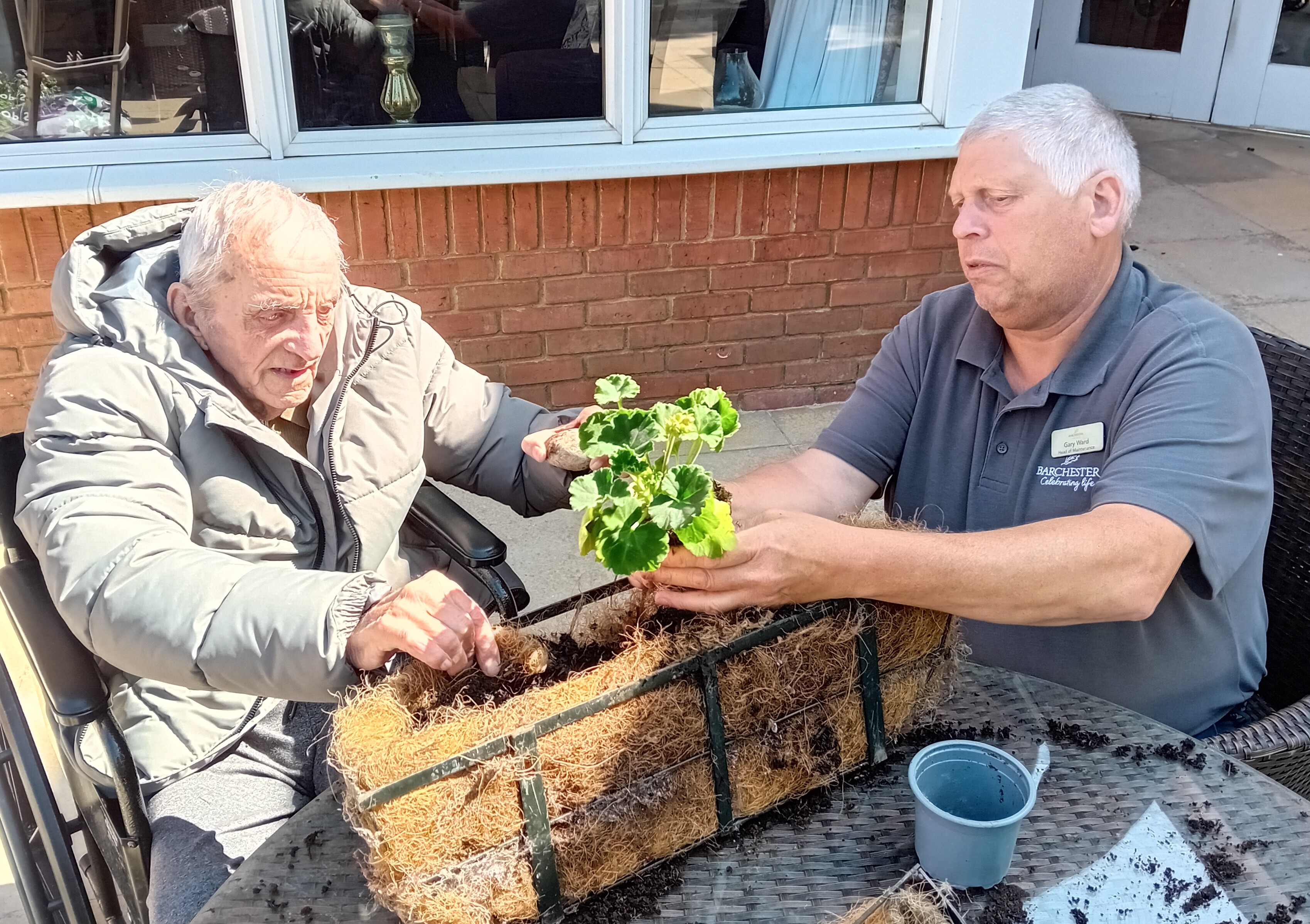 Gardening club with head of maintenance Gary