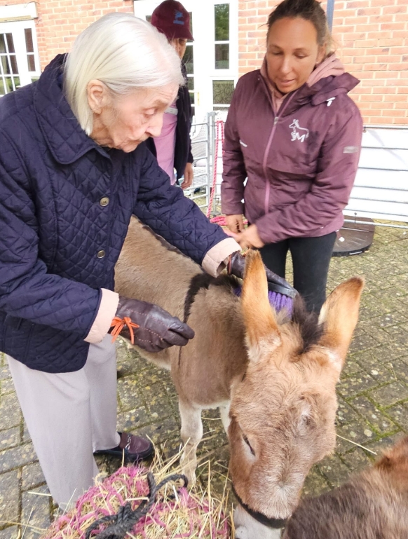 Residents Enjoy Donkey Visit to Home