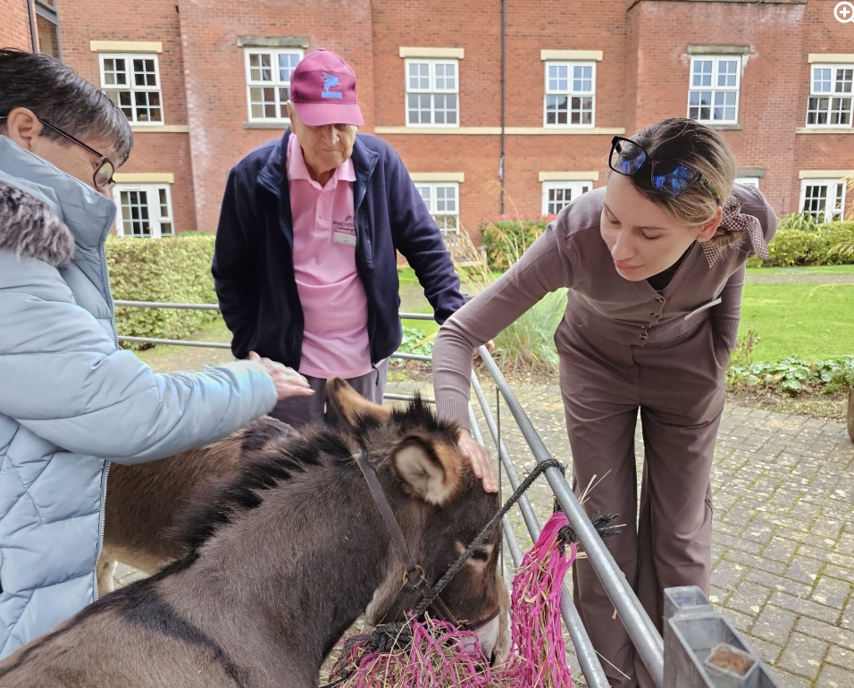 Residents Enjoy Donkey Visit to Home