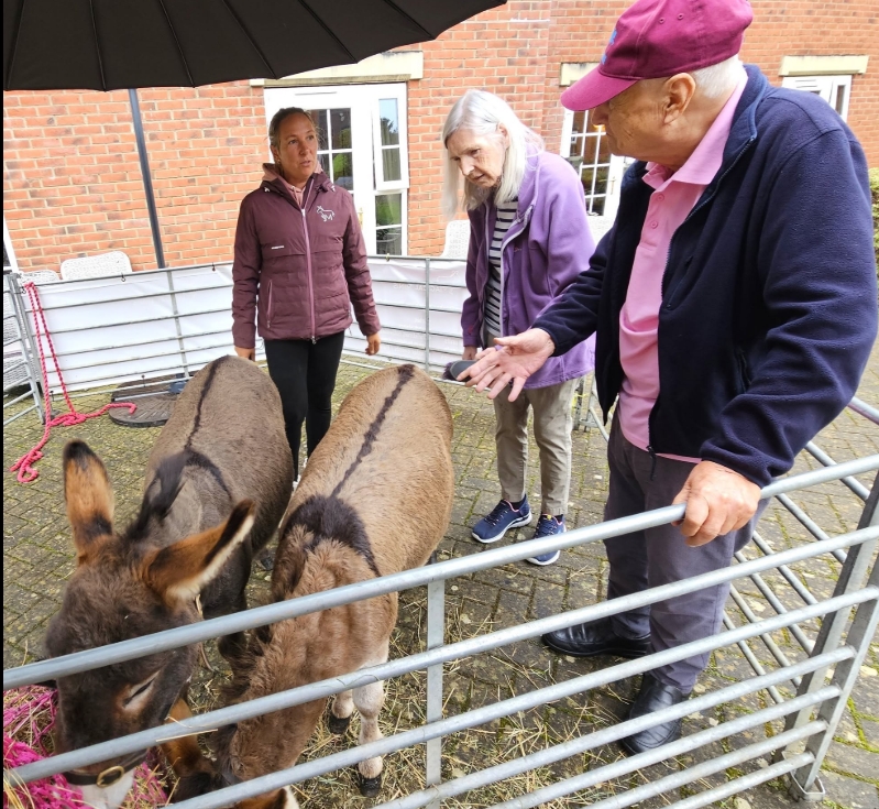 Residents Enjoy Donkey Visit to Home