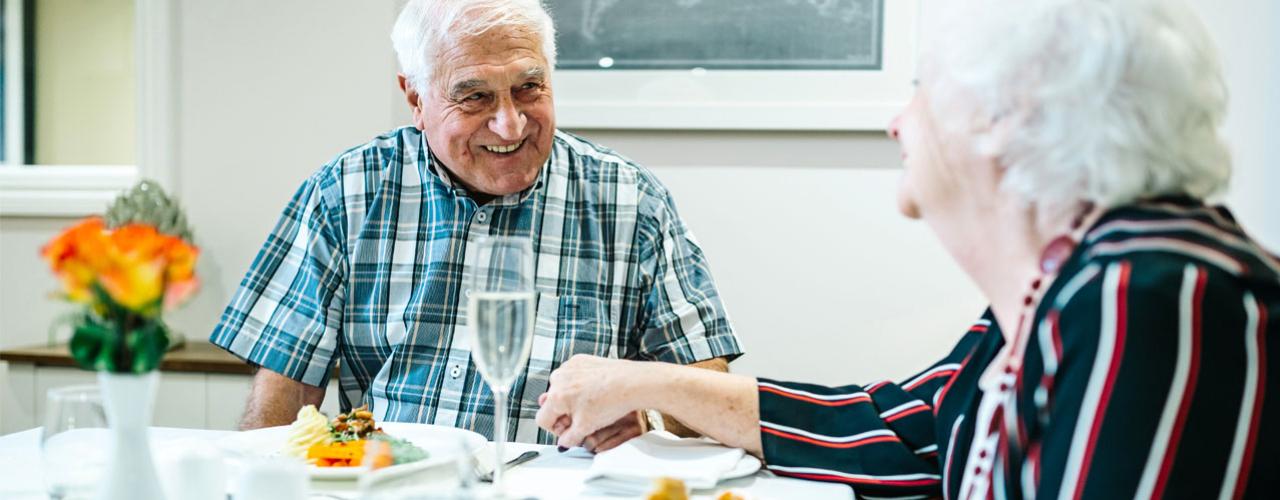 Man and woman enjoying afternoon tea