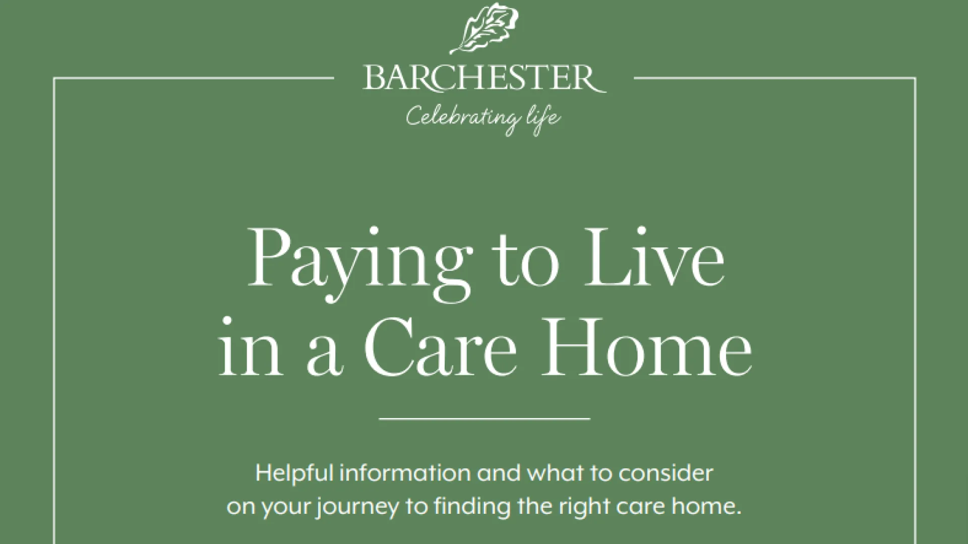 Paying to Live in a Care Home Guide