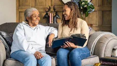 Woman and her family member