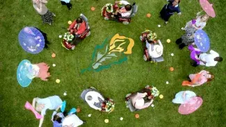 Large circle of people