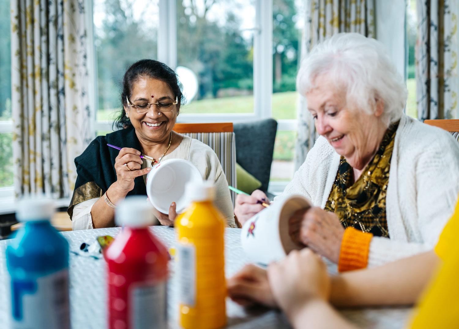 Women doing a crafts class