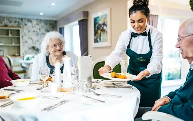 Chef serving some food