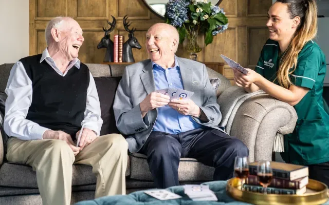 Residents laughing together