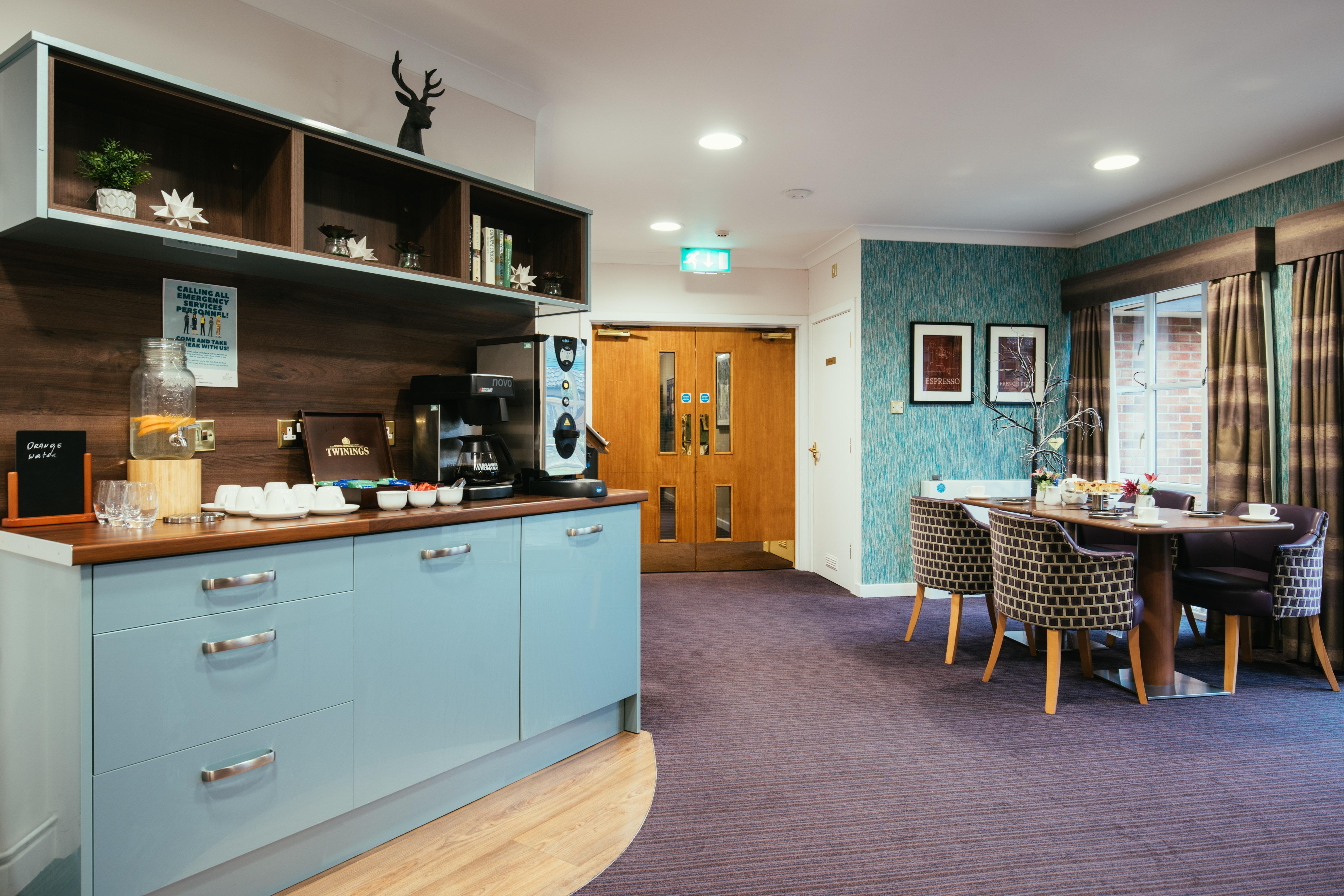 Refreshment area at Derham care home