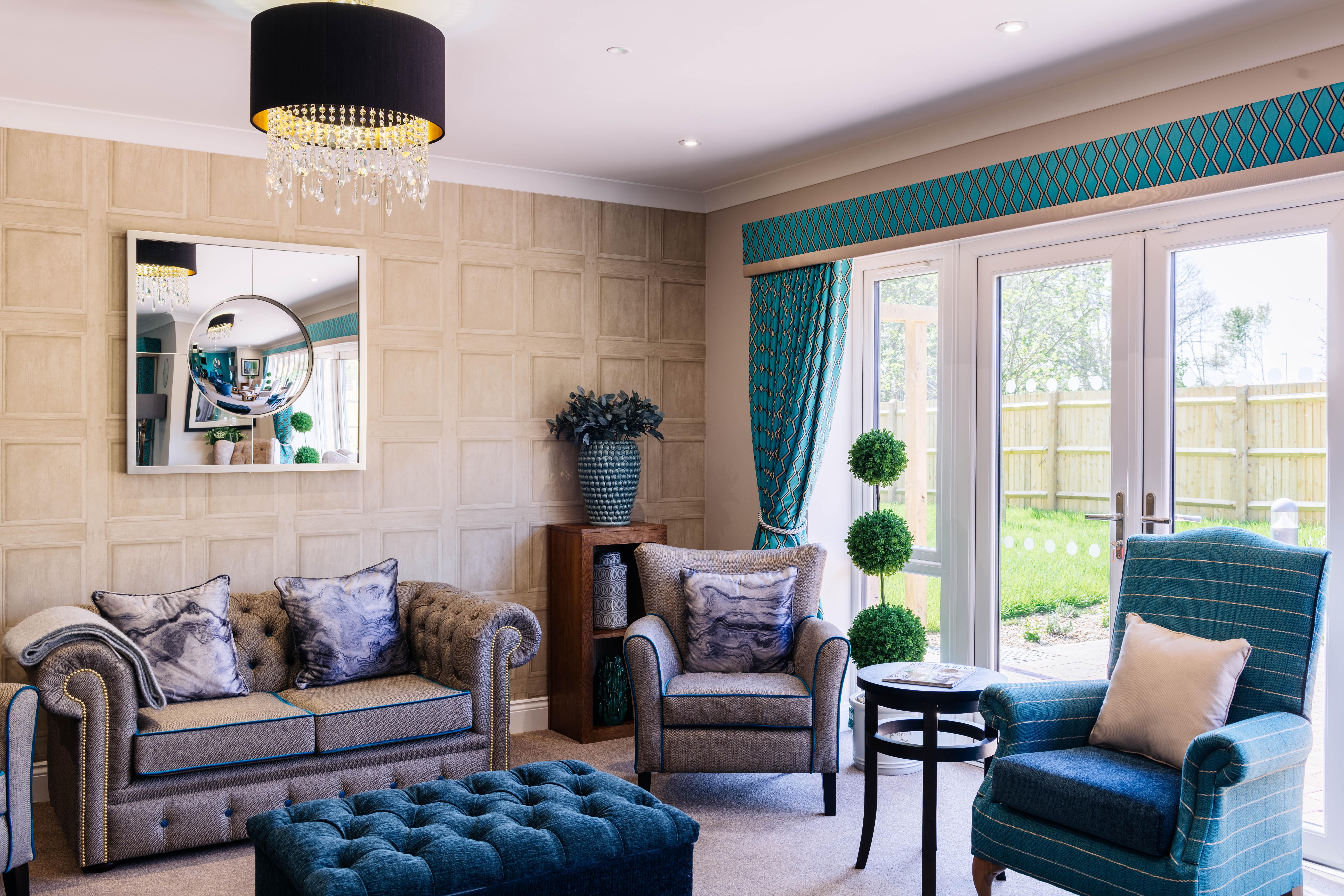 Seating area at Snowdrop Place care home