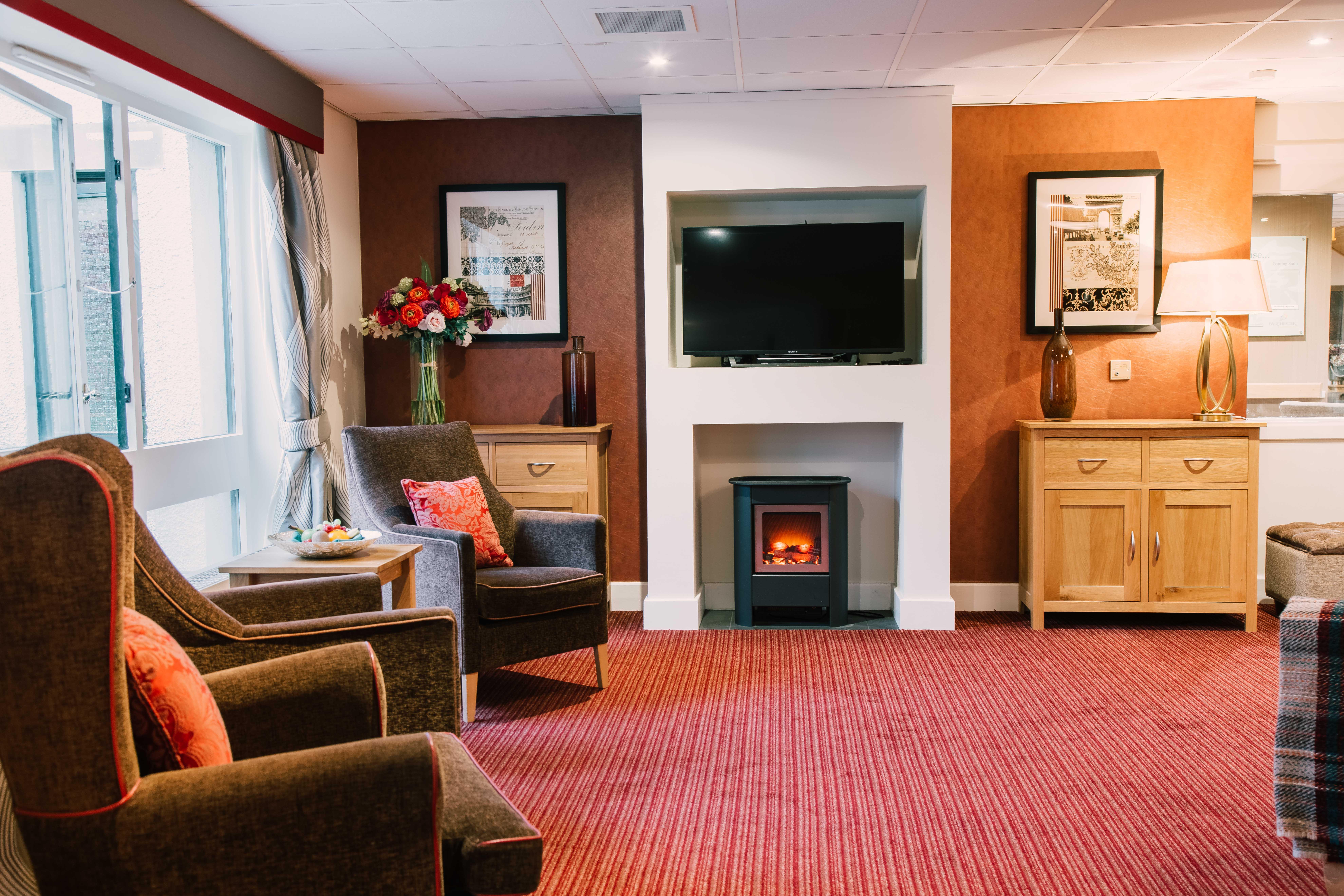TV area at Strachan House Care Home