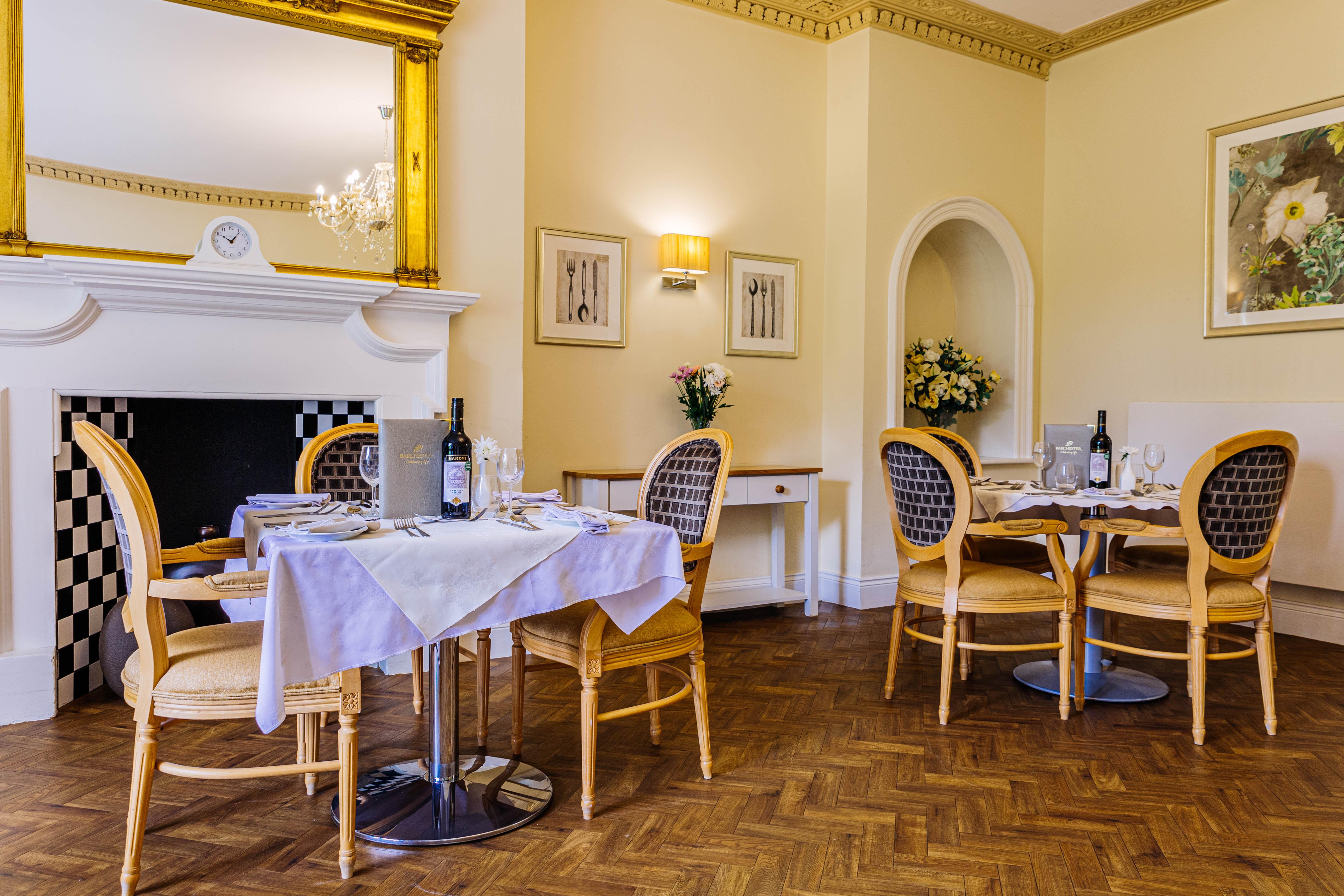 Dining Room at Badgeworth Court care home in Cheltenham