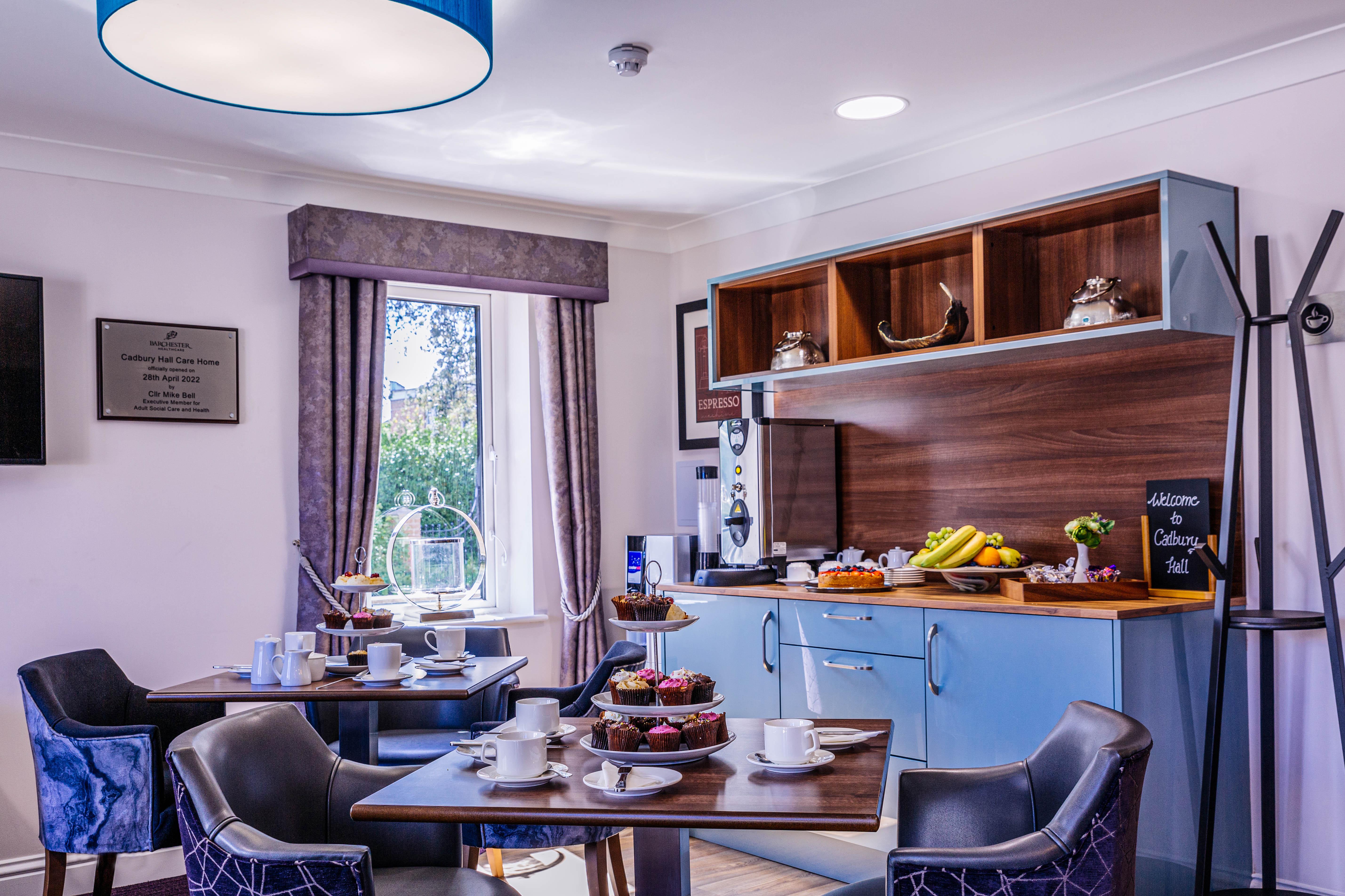 Refreshment area at Cadbury Hall care home