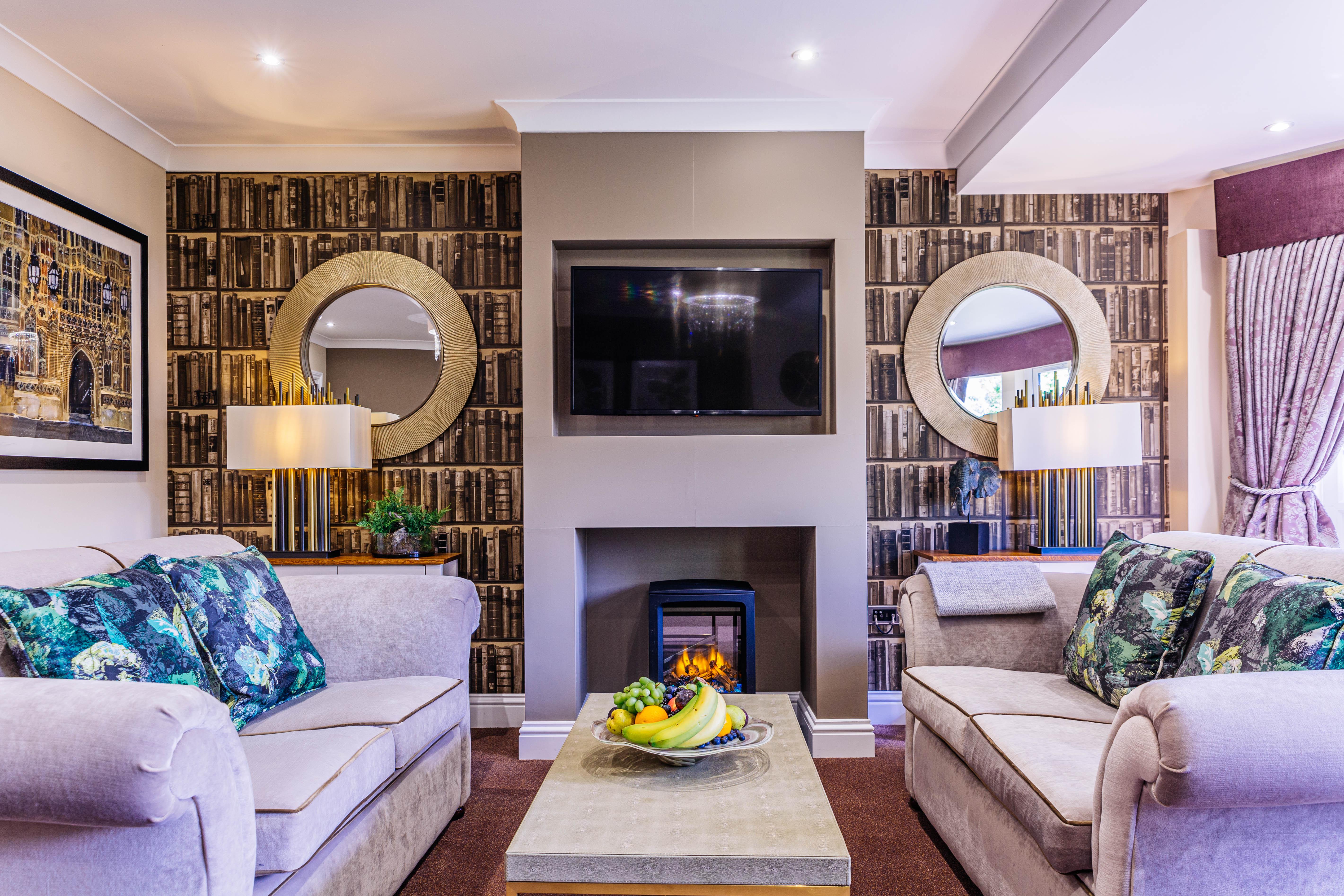 TV room at Cadbury Hall care home