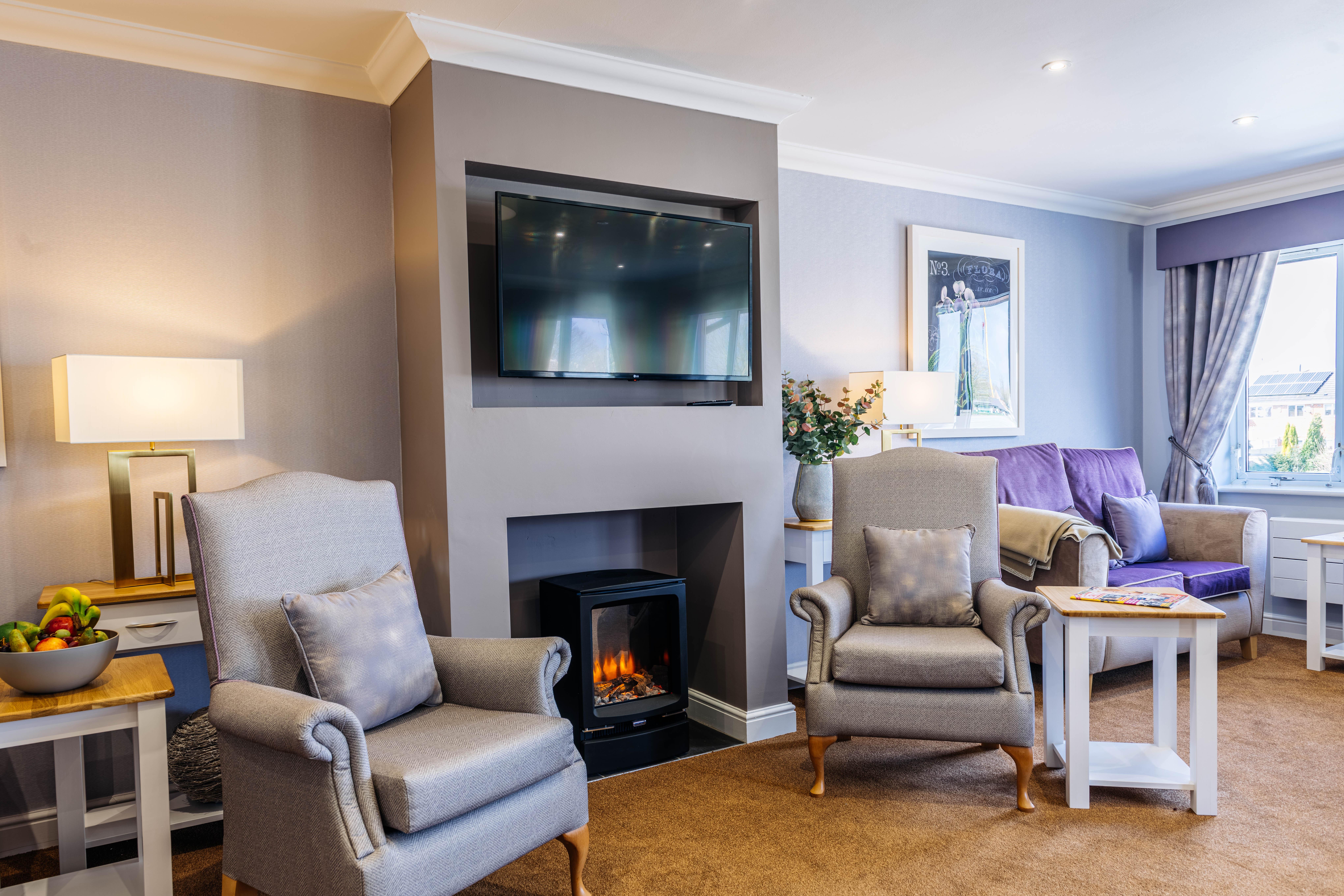 TV room at Lawton Rise care home