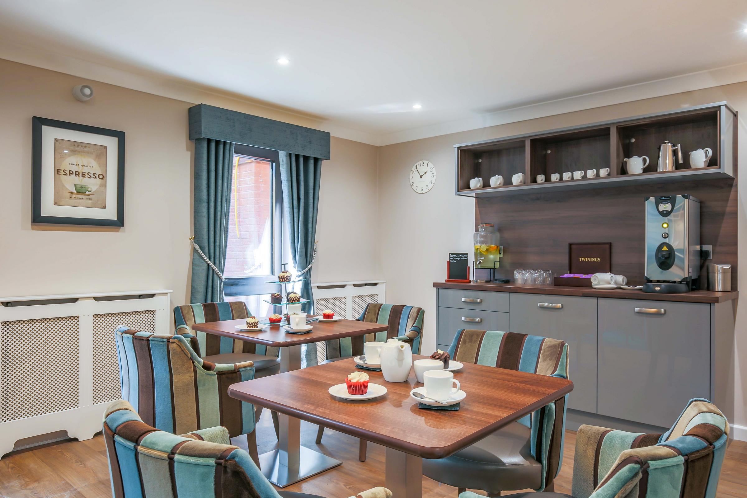 Refreshment area at Ashcombe House nursing home