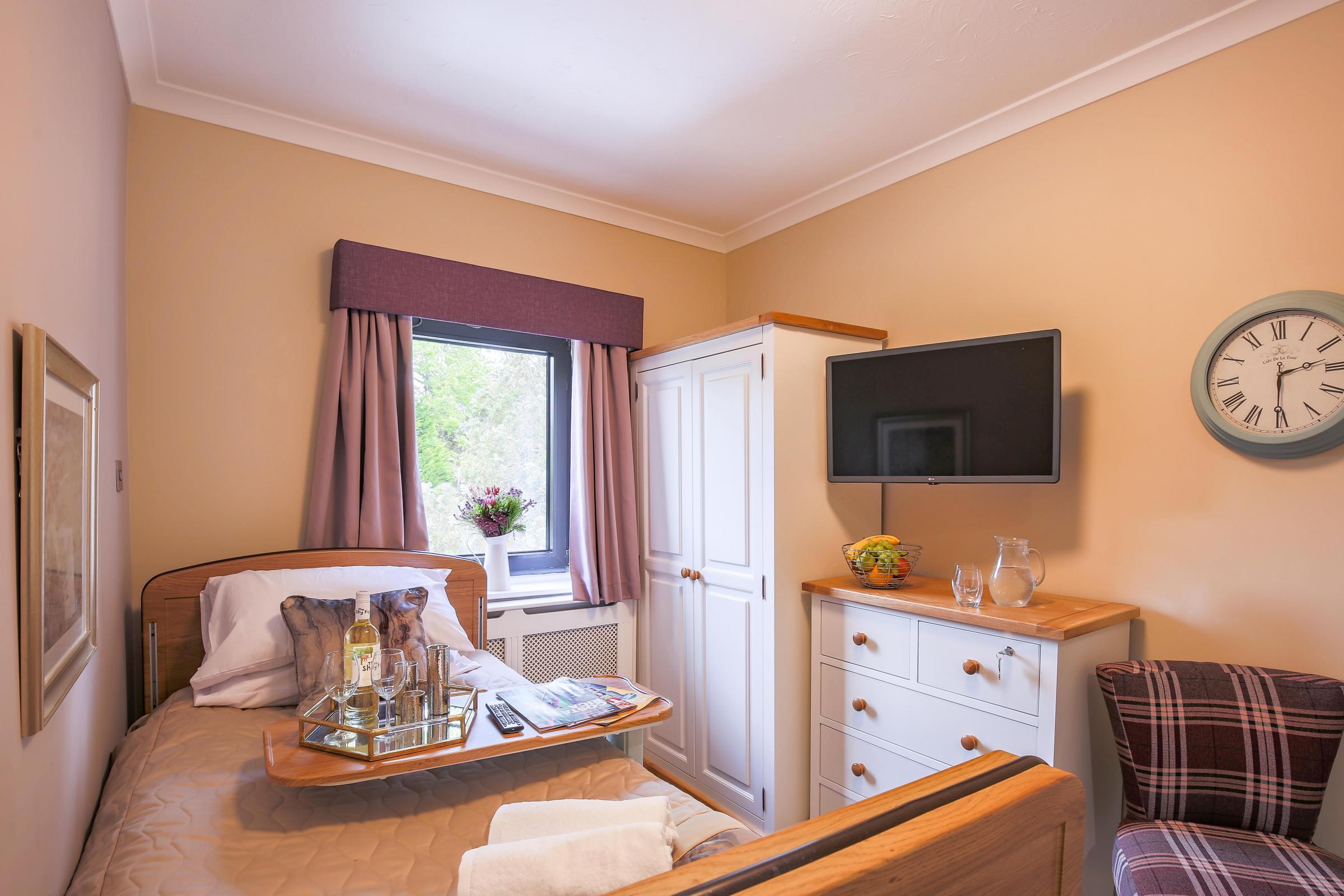 Bedroom at Ashcombe House nursing home