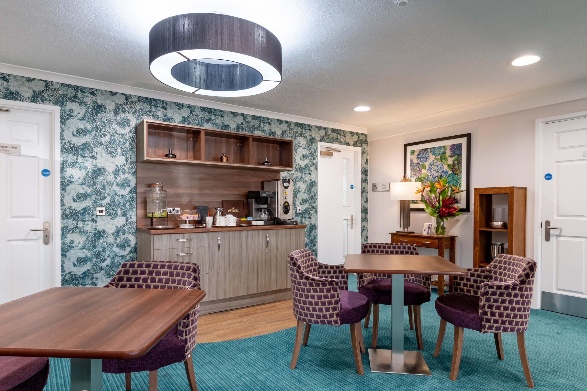 Refreshment area at Bloomfields Care Home
