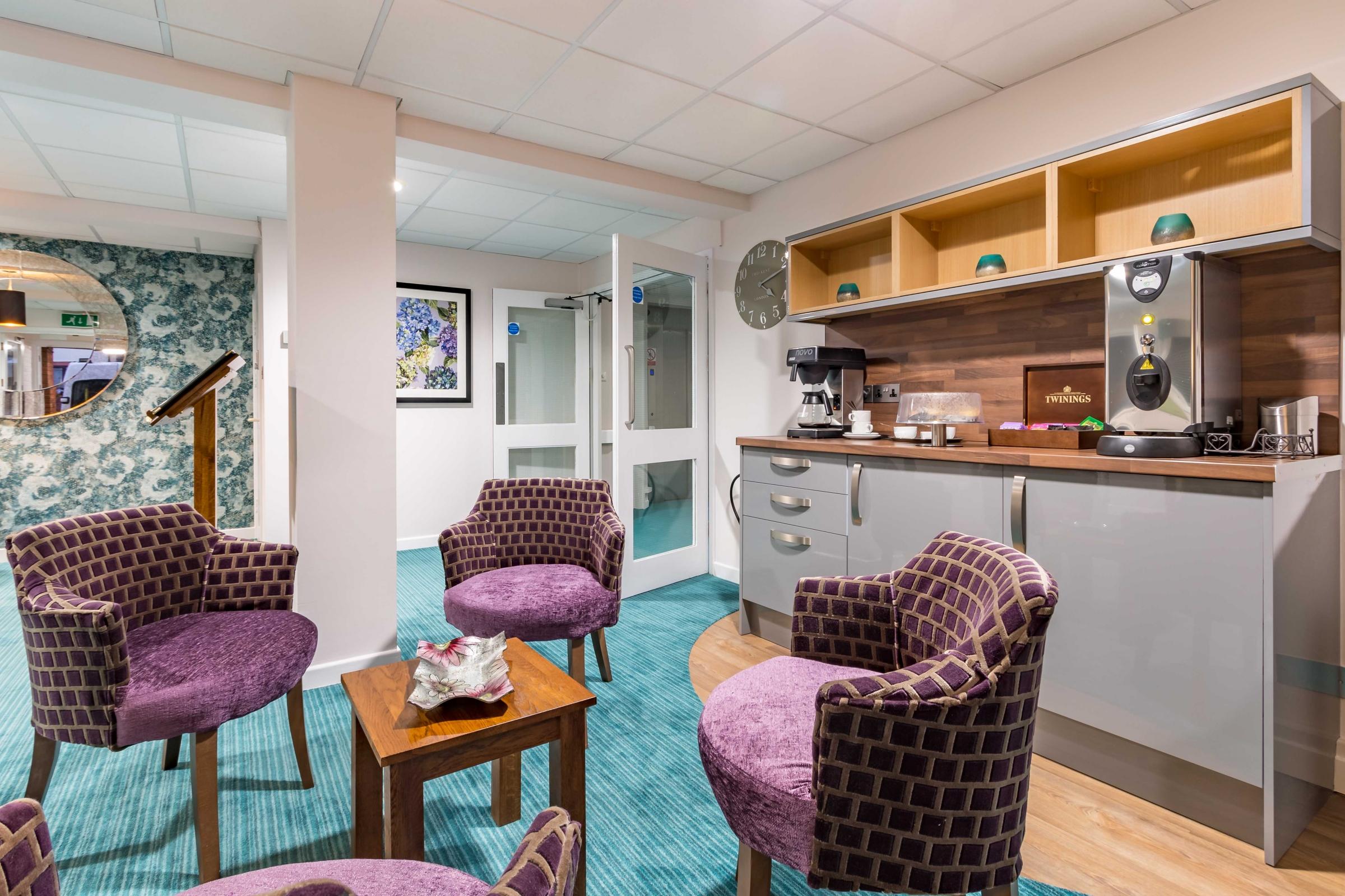Refreshment area at Llys-Y-Tywysog Care Home