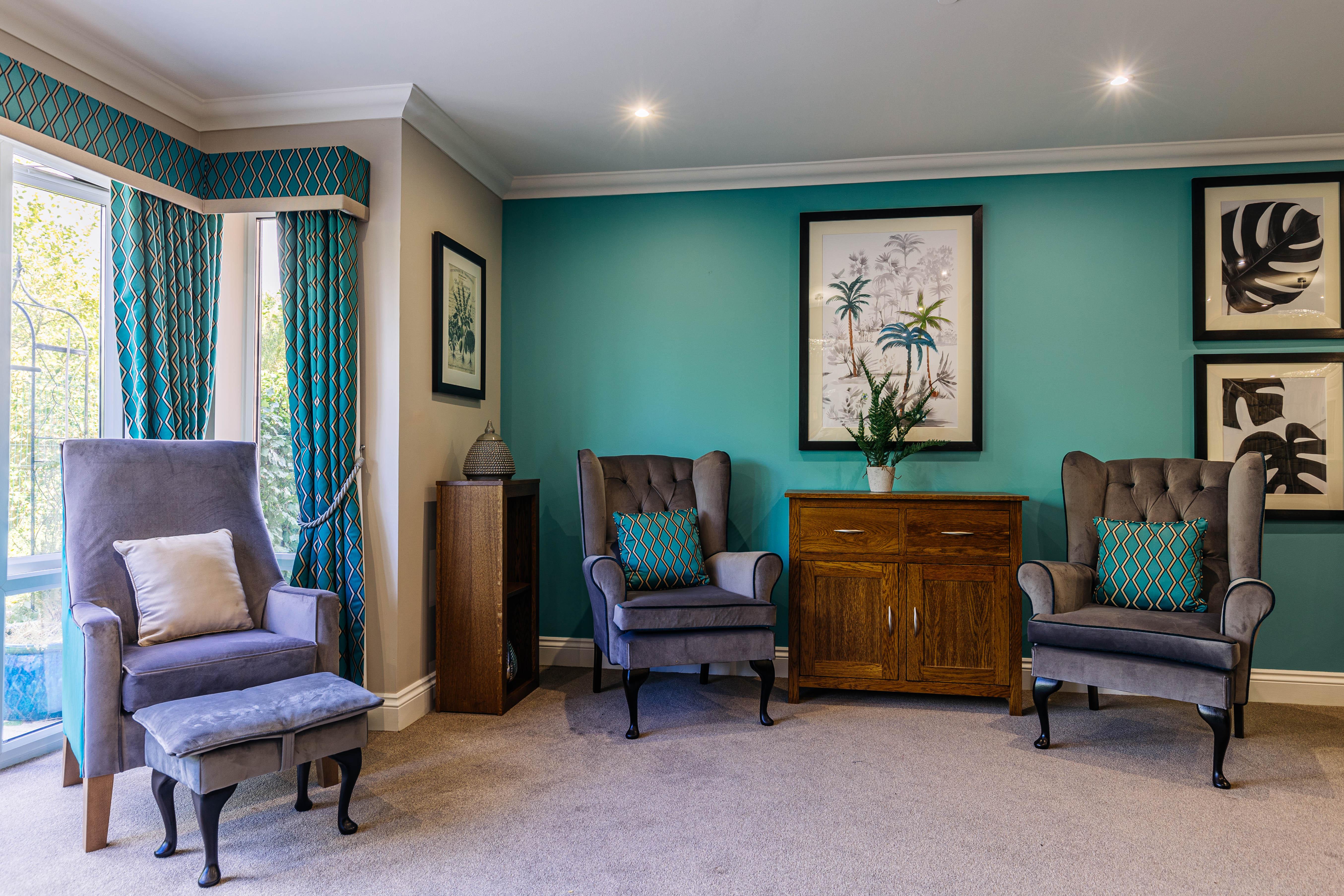 Seating area at Oak Grange care home