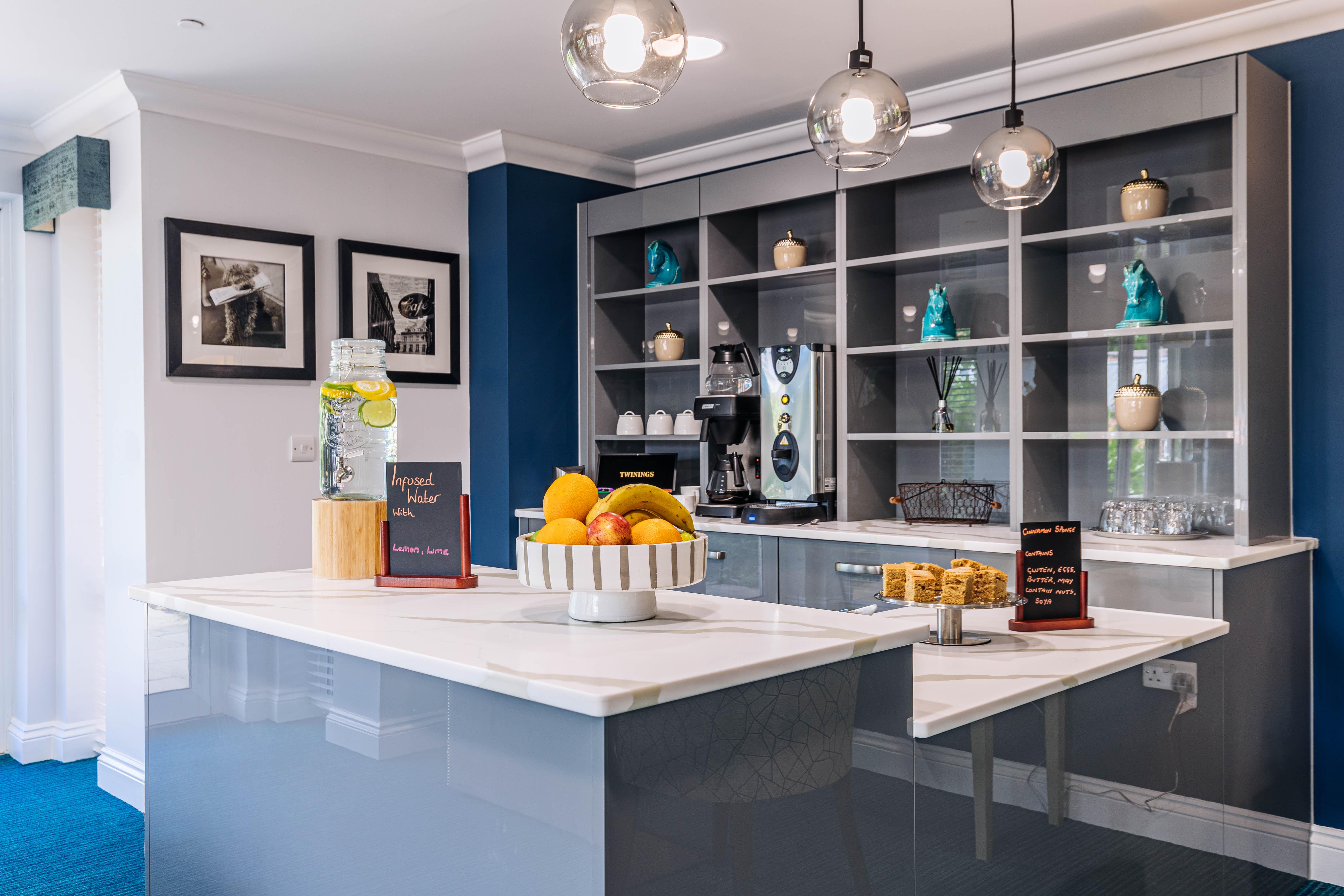 Refreshment area at Oak Grange care home