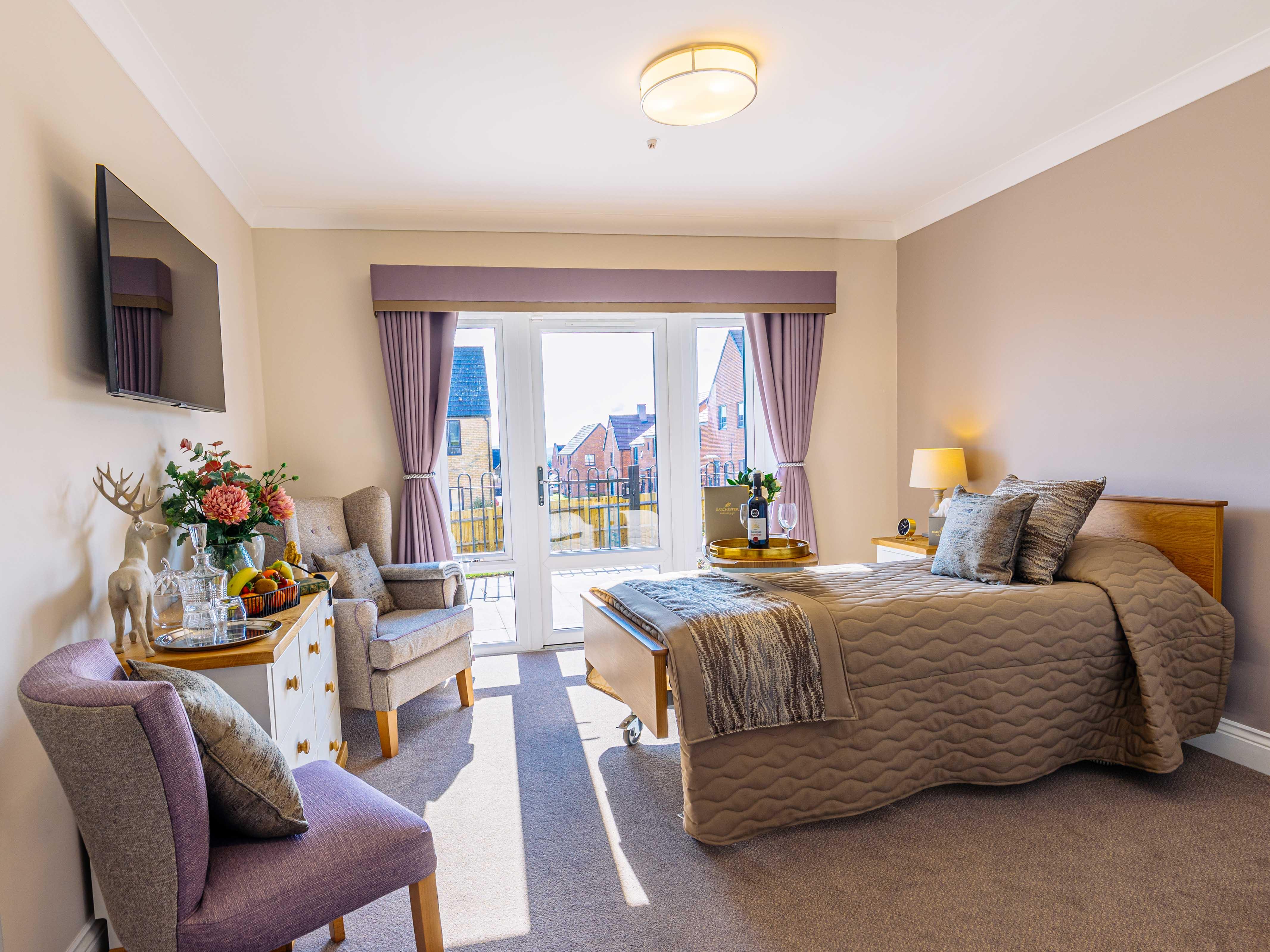 Bedroom at Elgar Court in Malvern