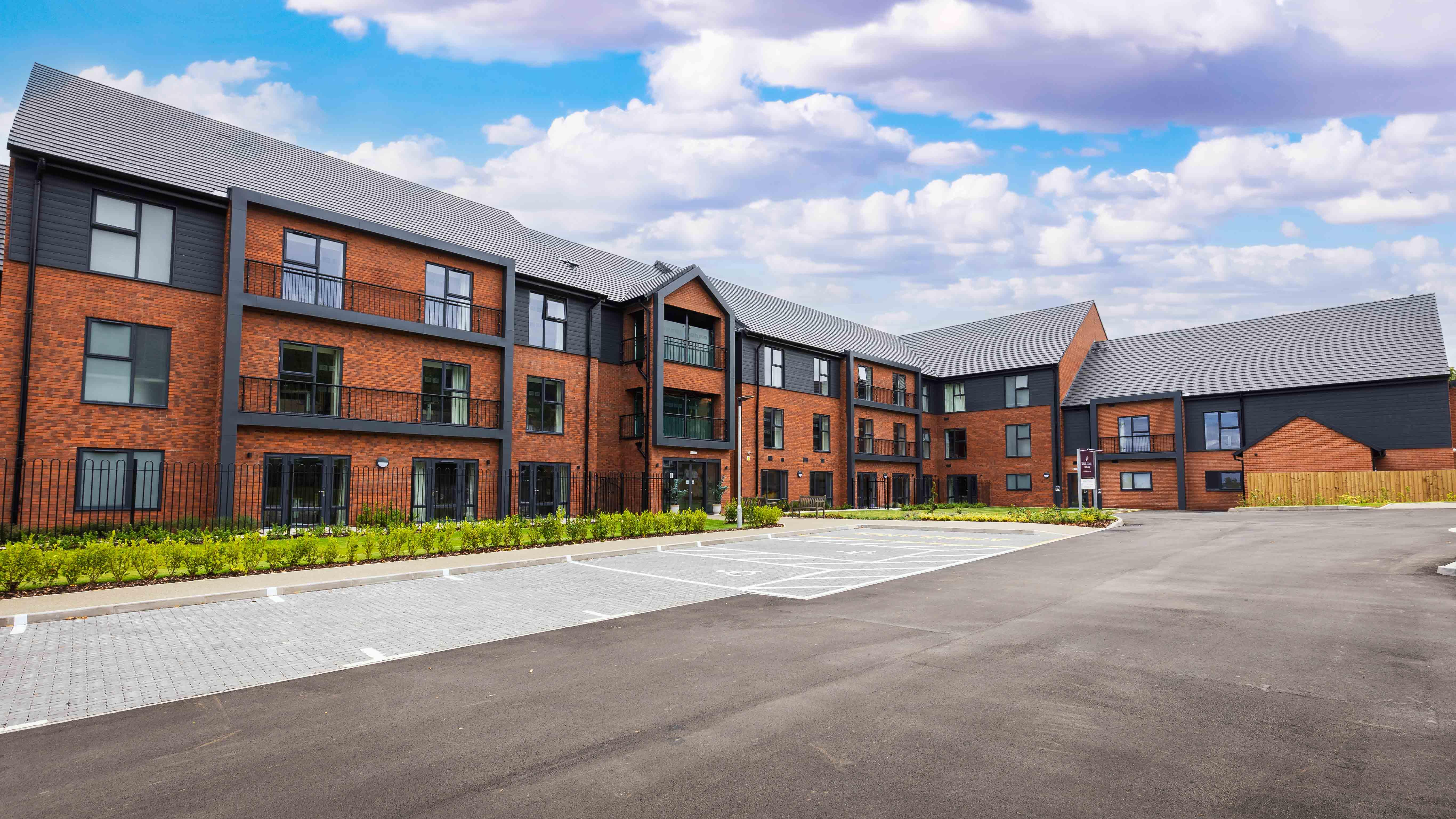 Exterior at Elgar Court in Malvern