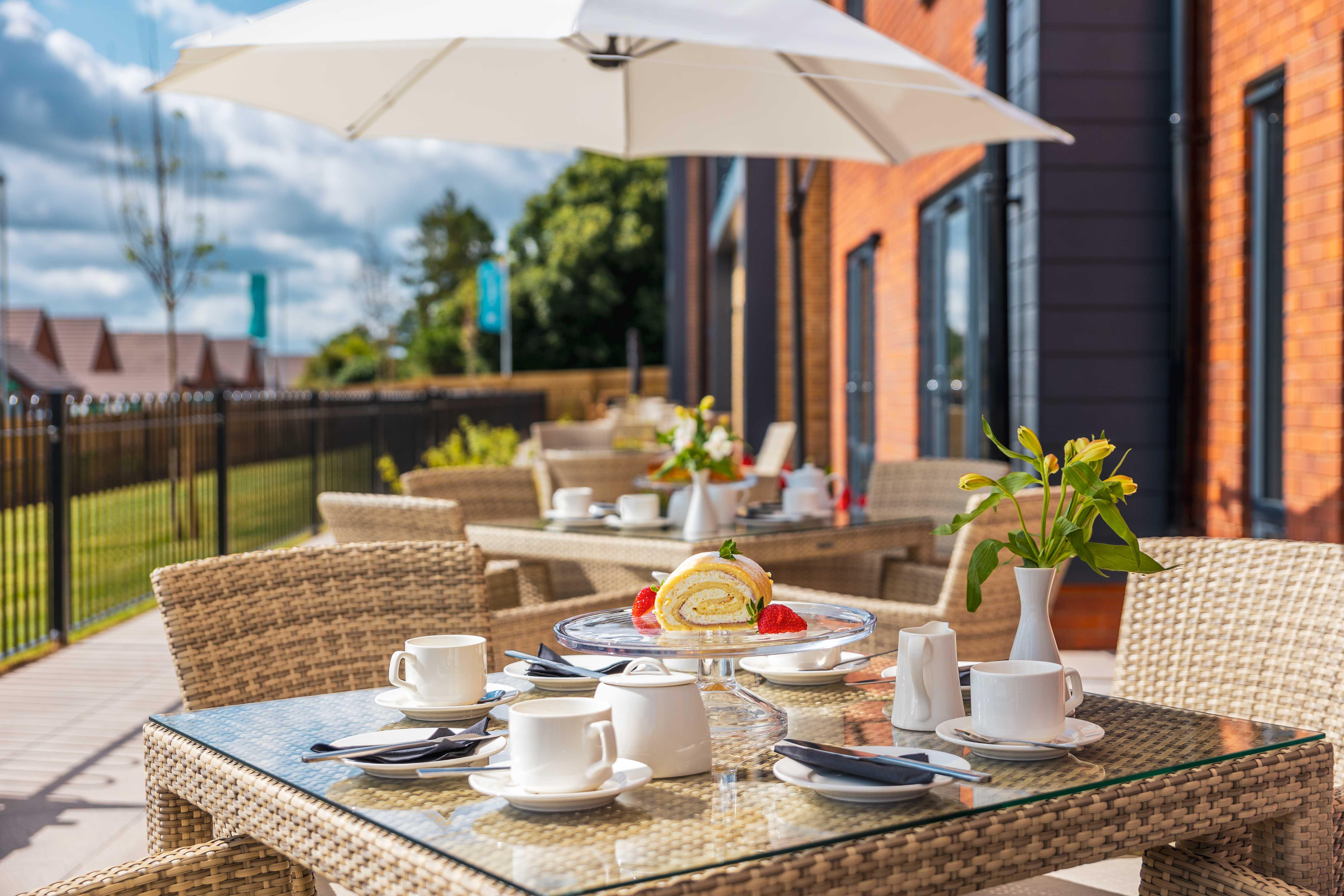 Patio at Elgar Court in Malvern
