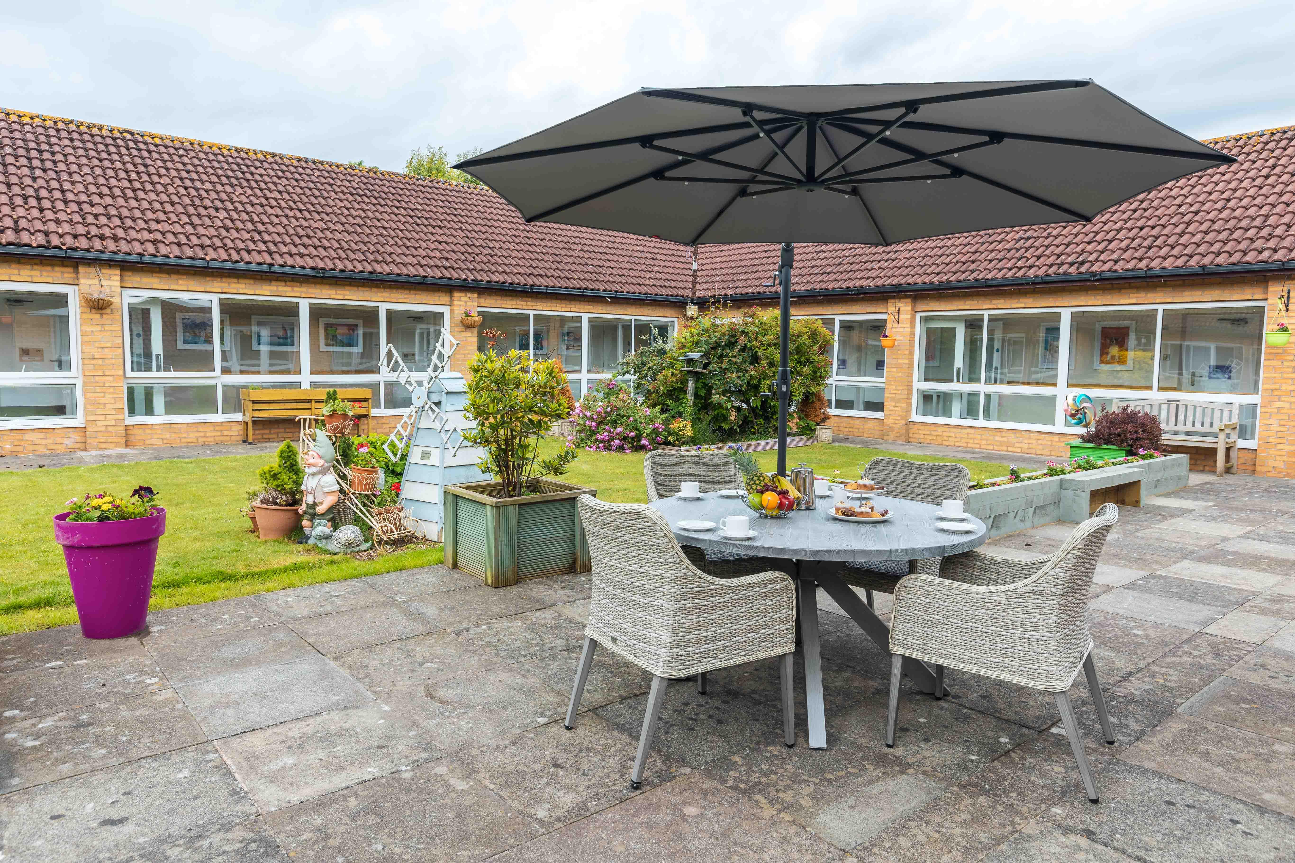 Outside Dining at Lanercost House Care Home in Carlisle