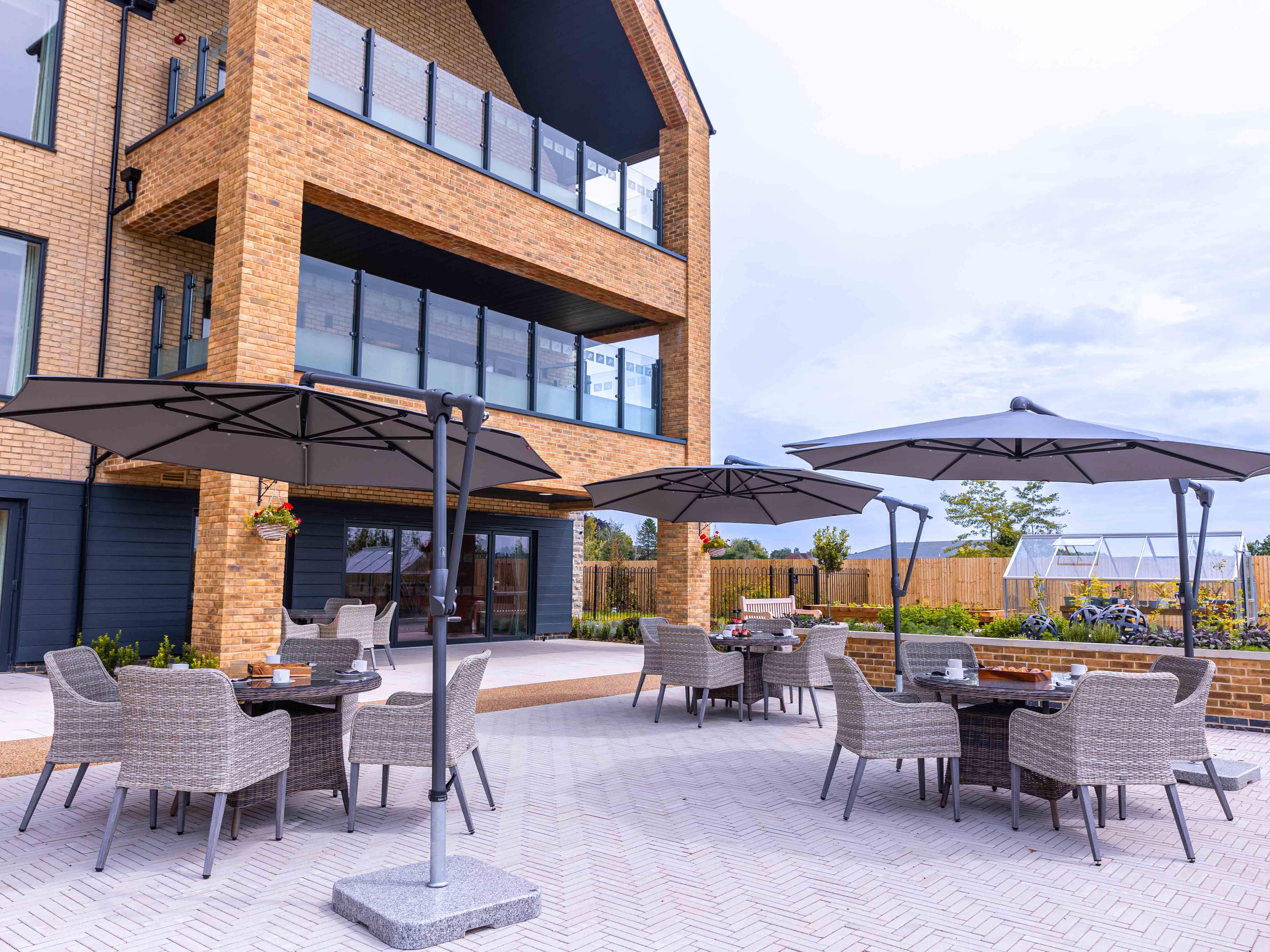 Patio at Rose Water Place Care Home in Maidstone