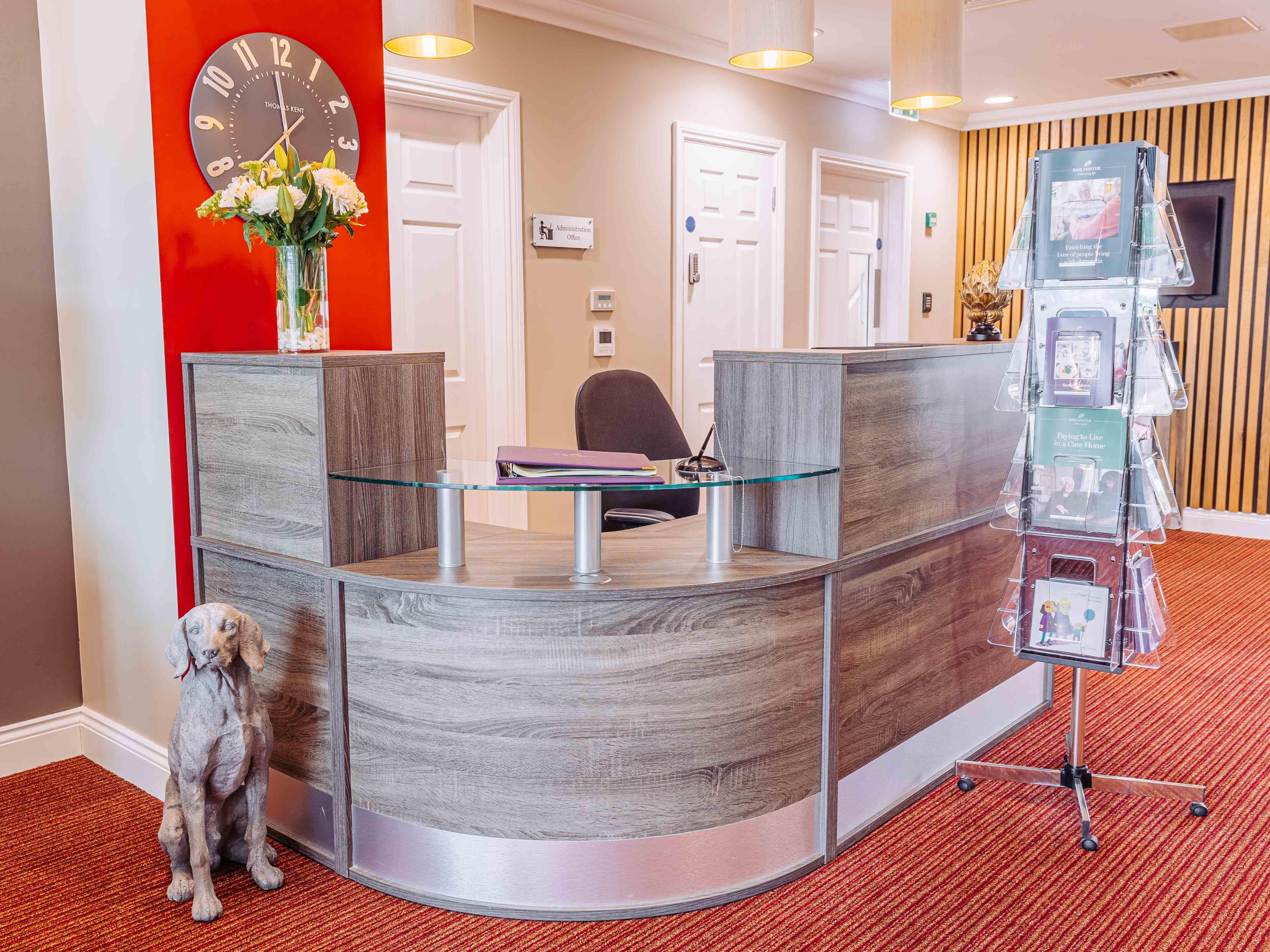 Reception at Rose Water Place Care Home in Maidstone