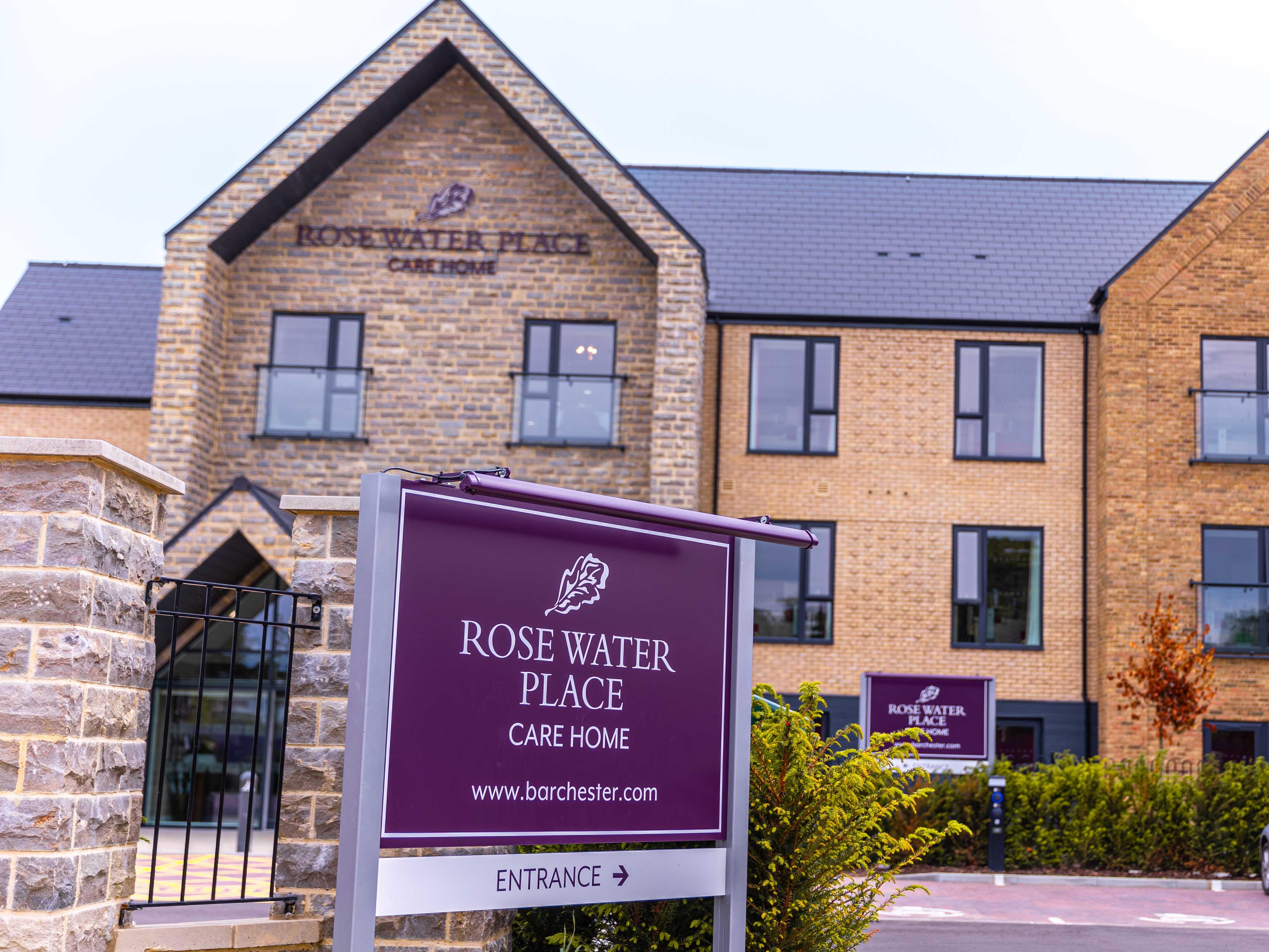 Exterior of Rose Water Place Care Home in Maidstone