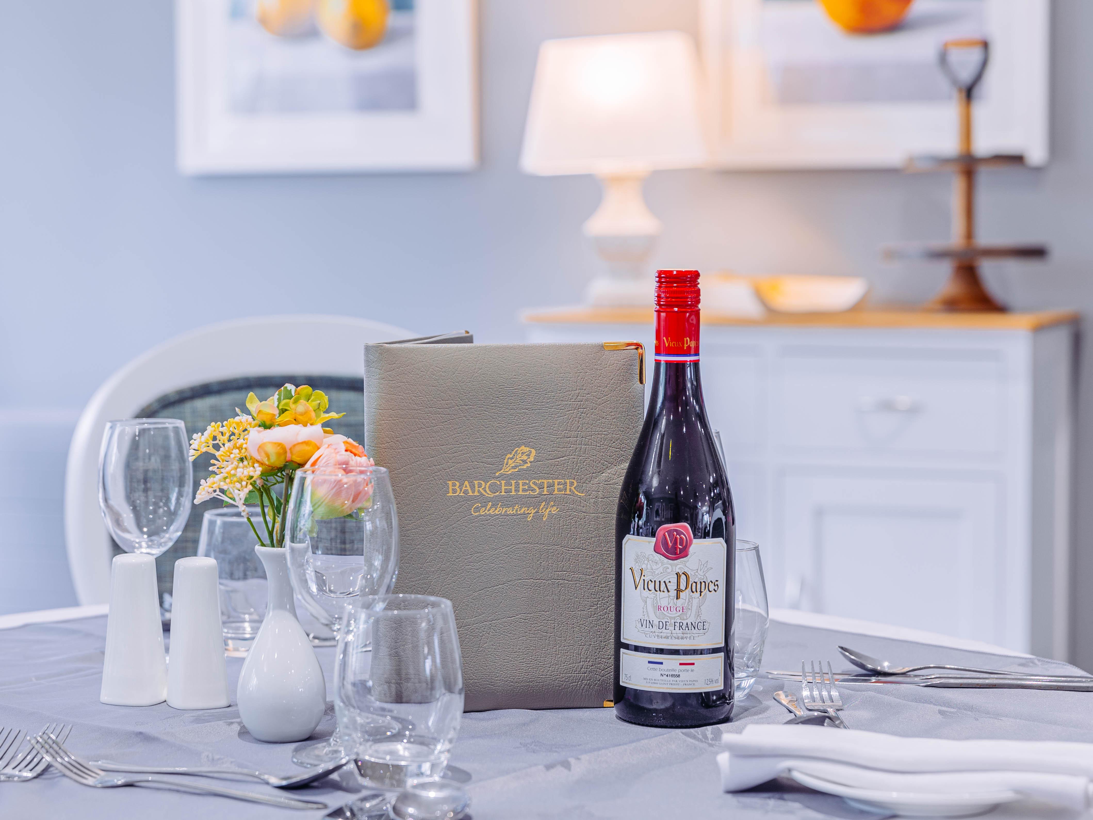 Wine and Menu at Rothsay Grange Care Home