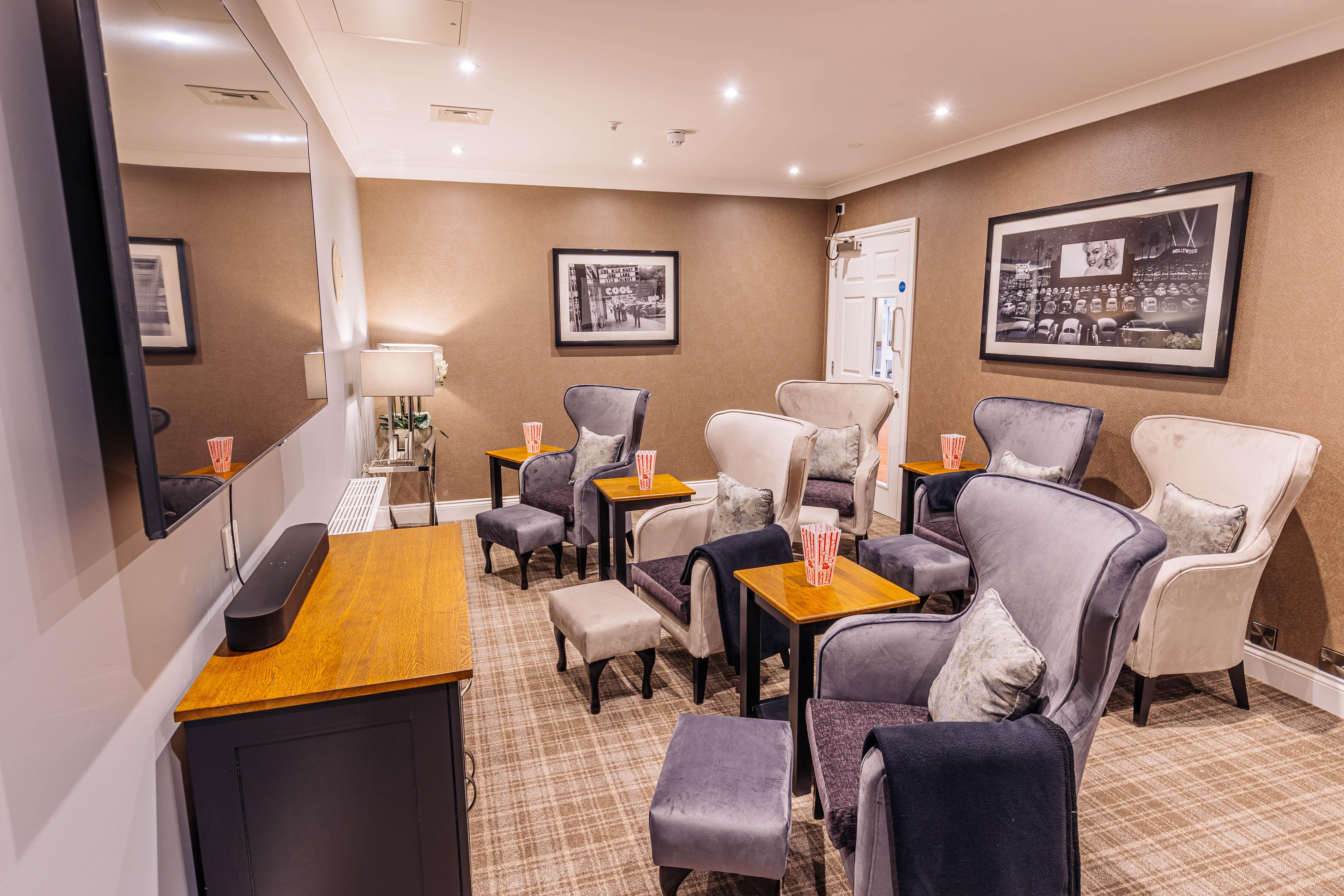 Cinema Room at Sycamore Grove Care Home