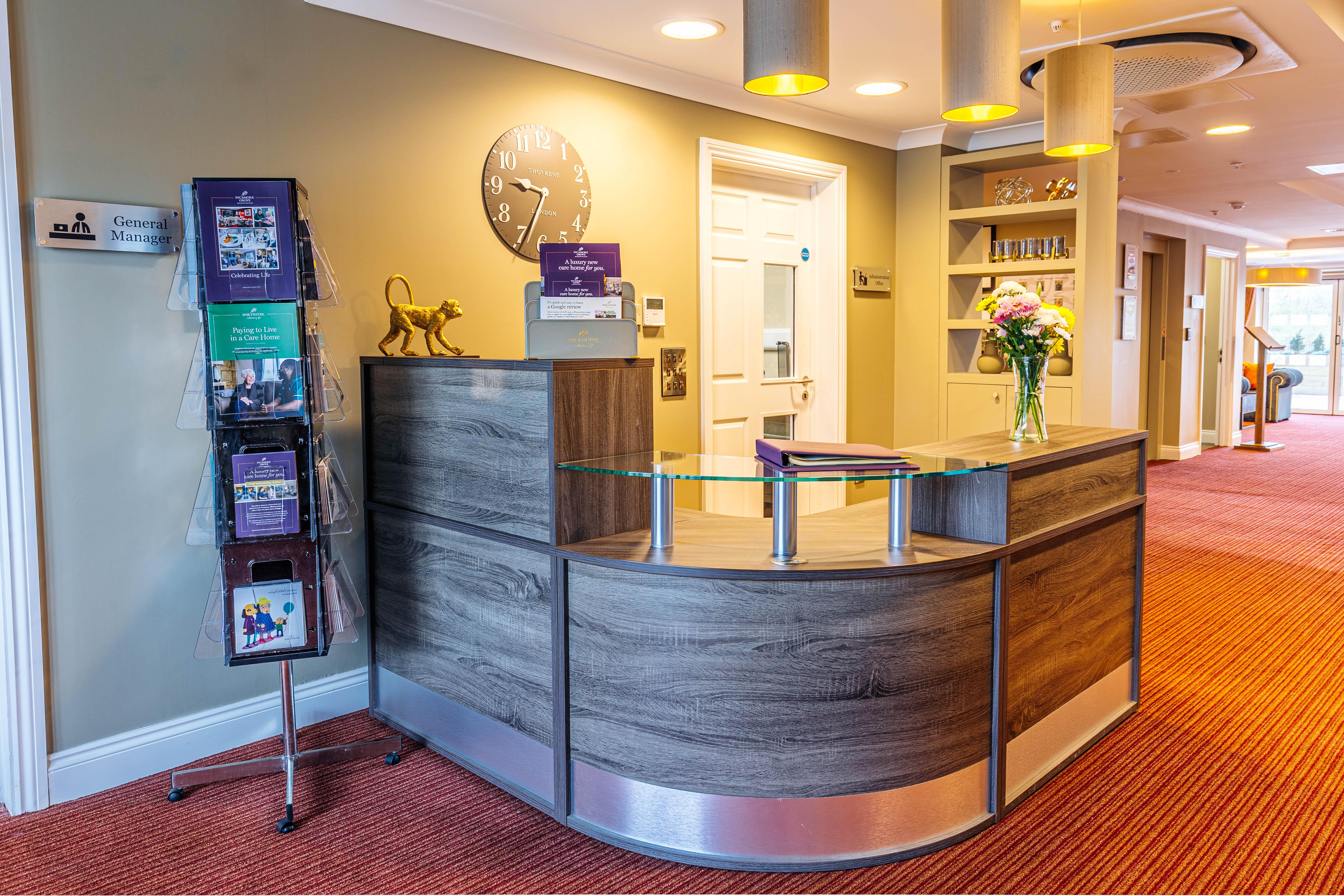 Reception at Sycamore Grove Care Home