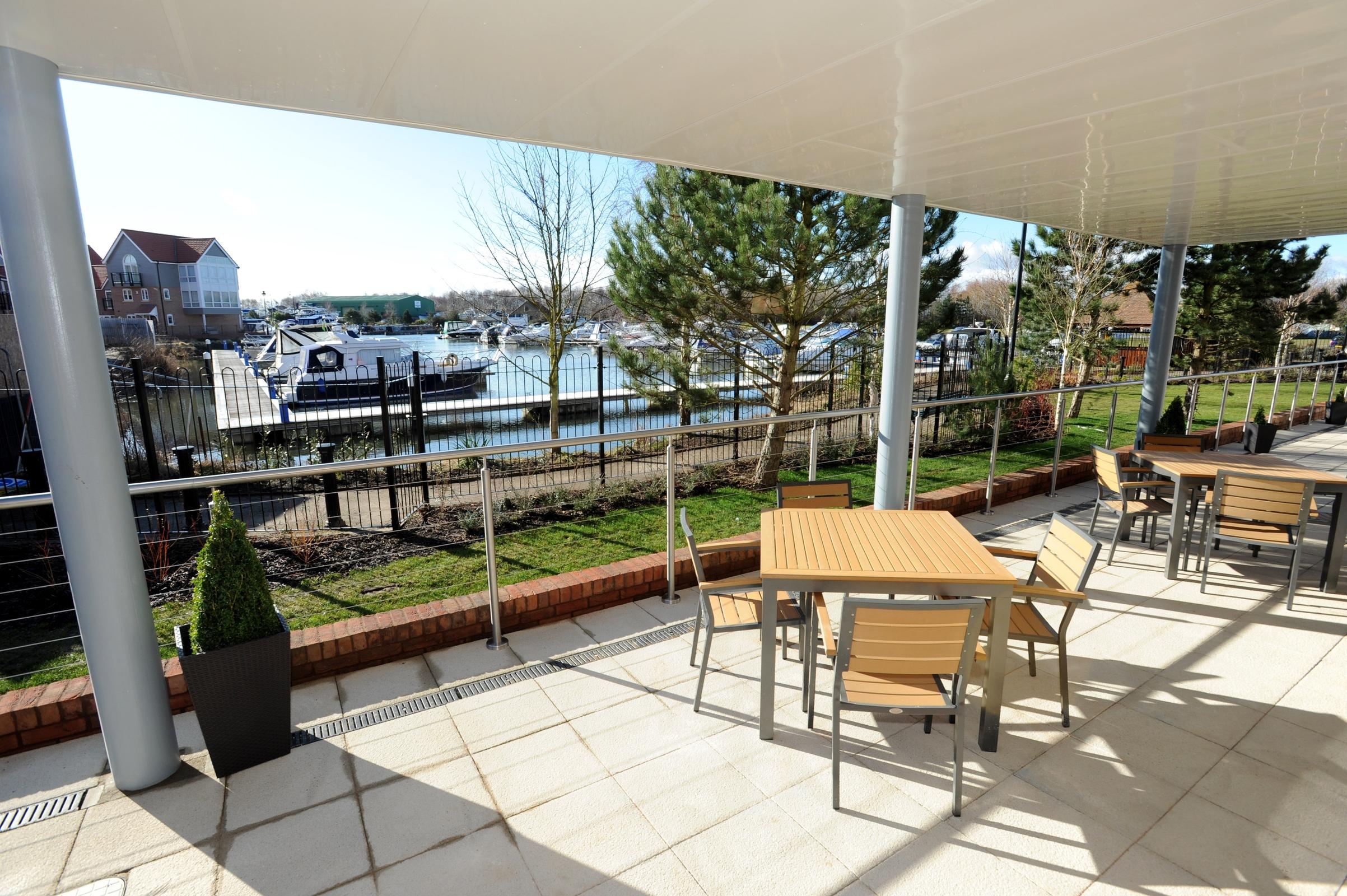 Outside Seating at Tennyson Wharf Care Home