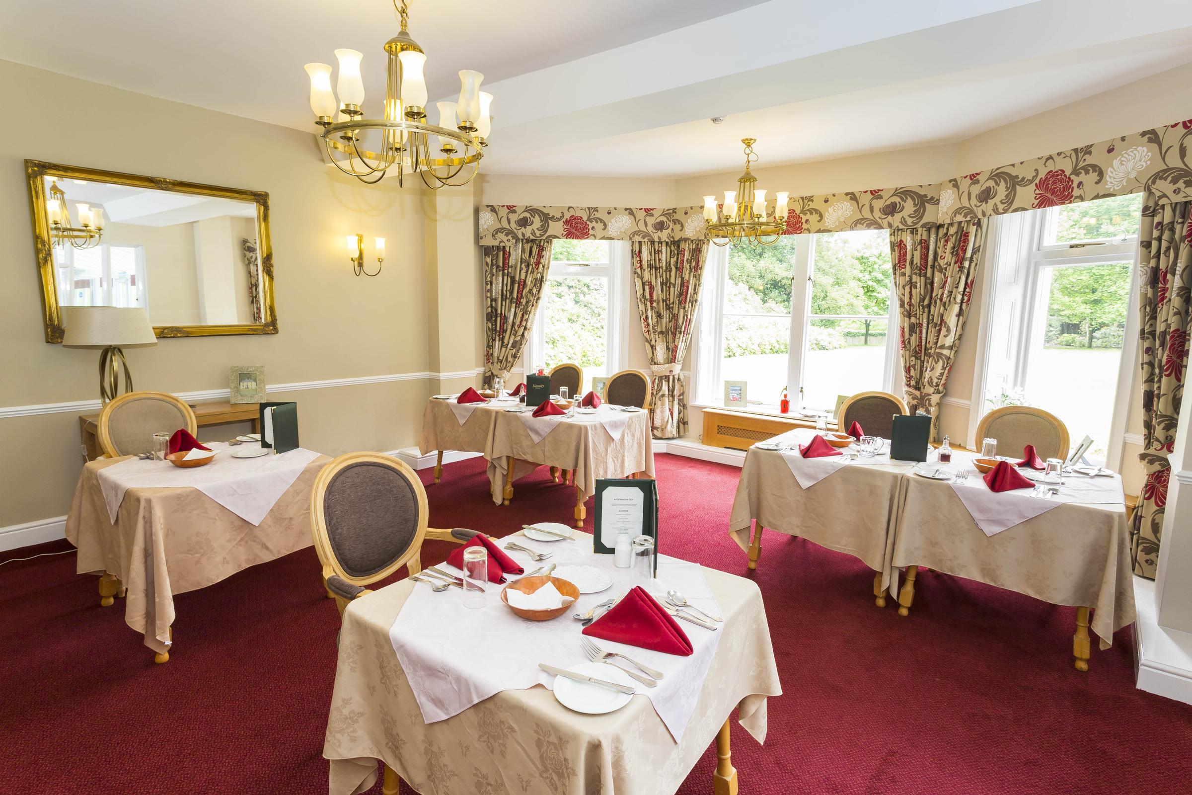 Dining area at Prestbury Beaumont care home