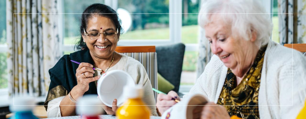Ladies painting together 