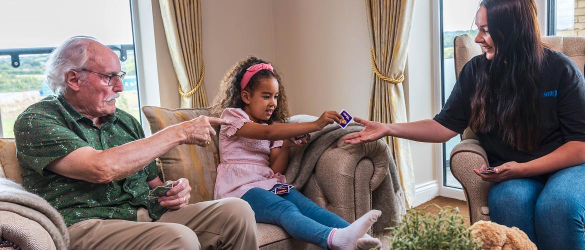 Dementia Resident with Daughter and Grandchild