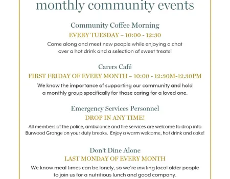 Free monthly community events