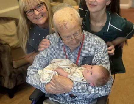 Neil Meets his Great-Granddaughter