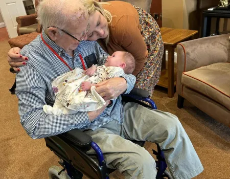 Neil Meets his Great-Granddaughter
