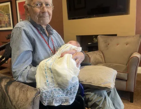 Neil Meets his Great-Granddaughter